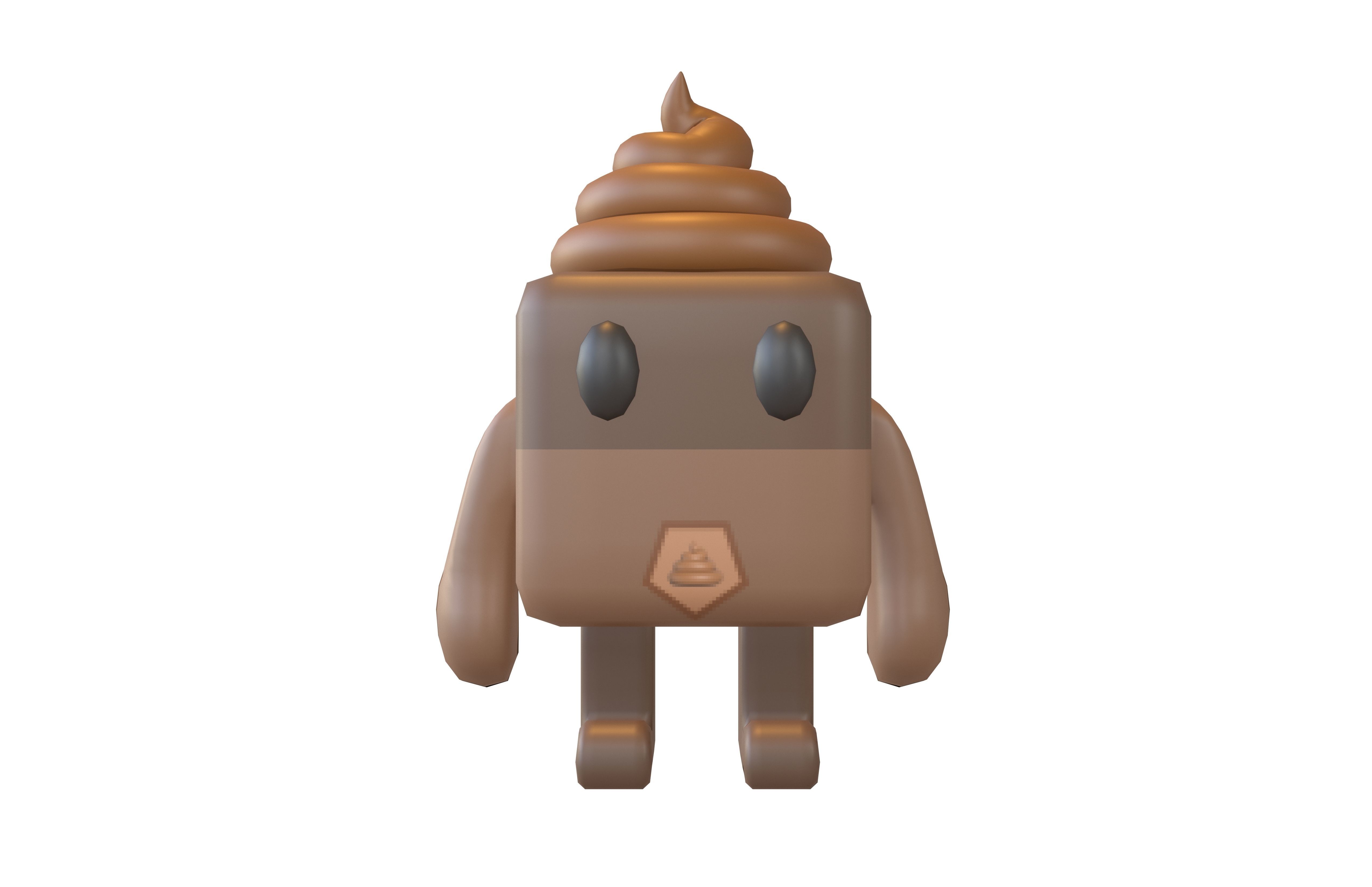 Cube Character 00005 PuPuMan Low-poly 3D model_1