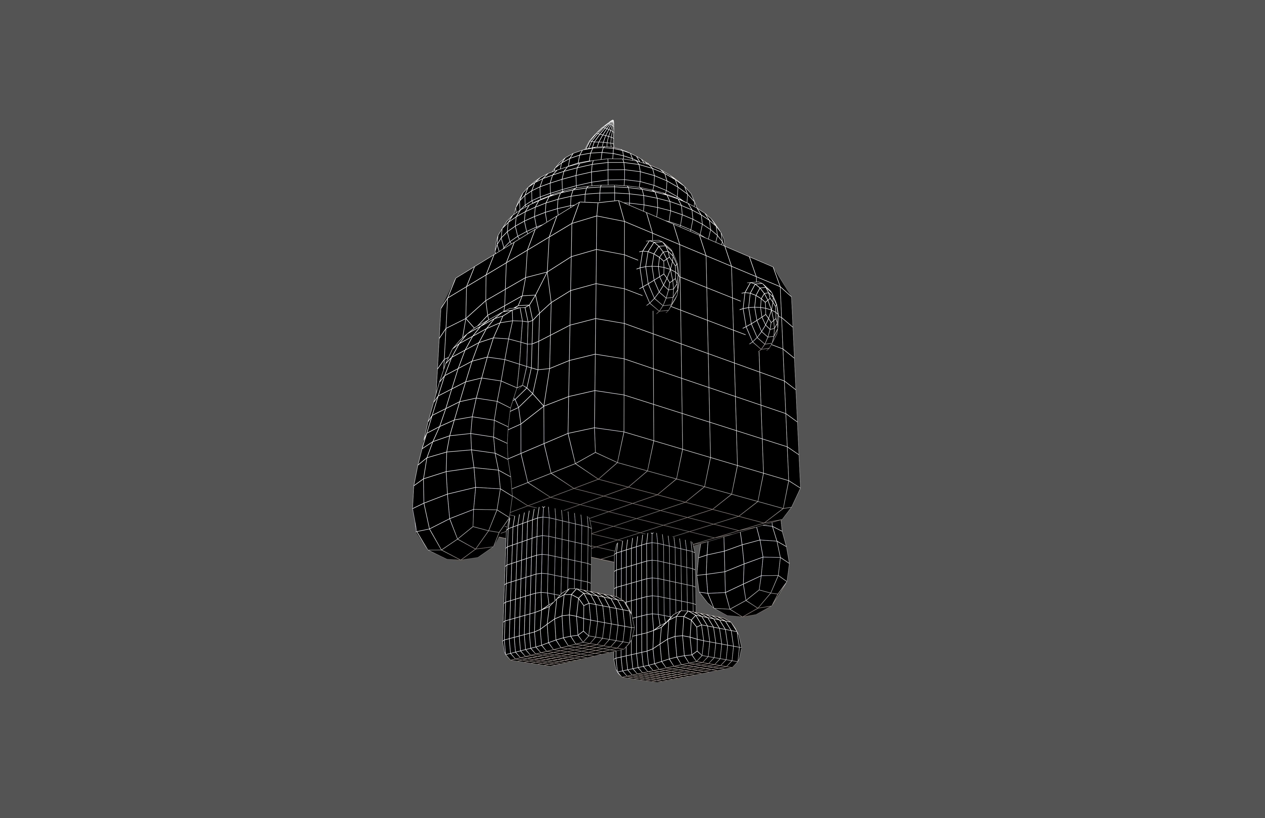 Cube Character 00005 PuPuMan Low-poly 3D model_7