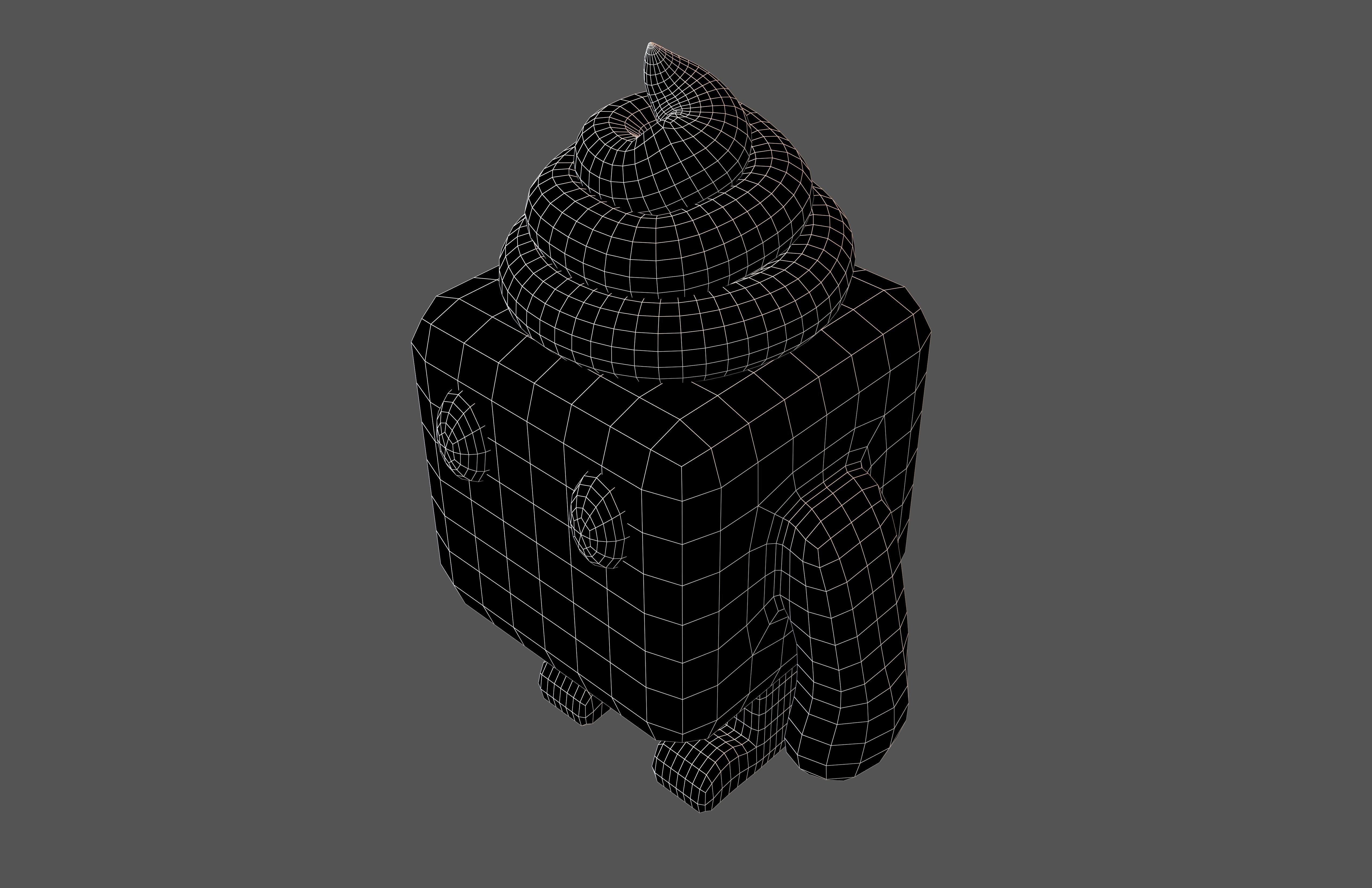 Cube Character 00005 PuPuMan Low-poly 3D model_6