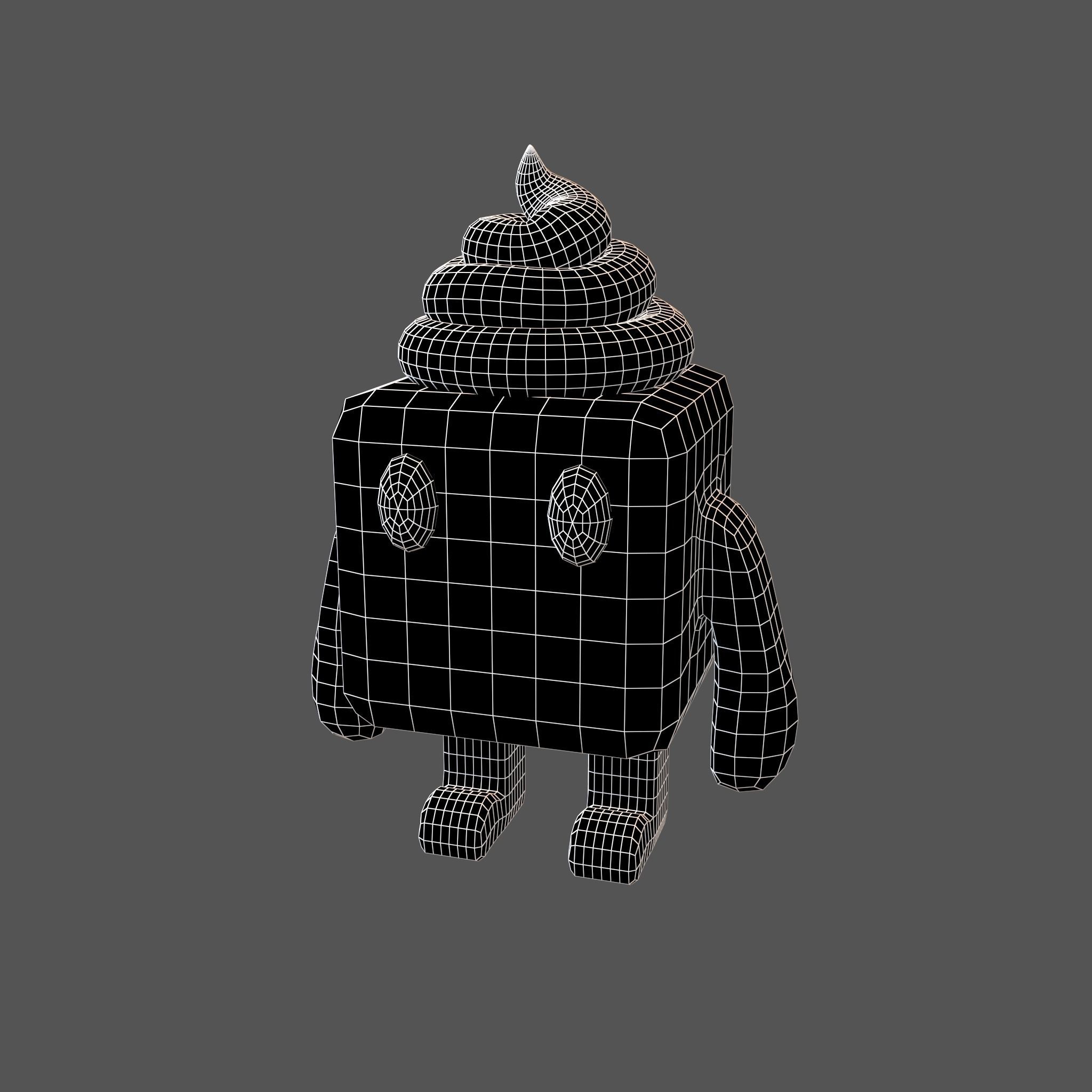 Cube Character 00005 PuPuMan Low-poly 3D model_4