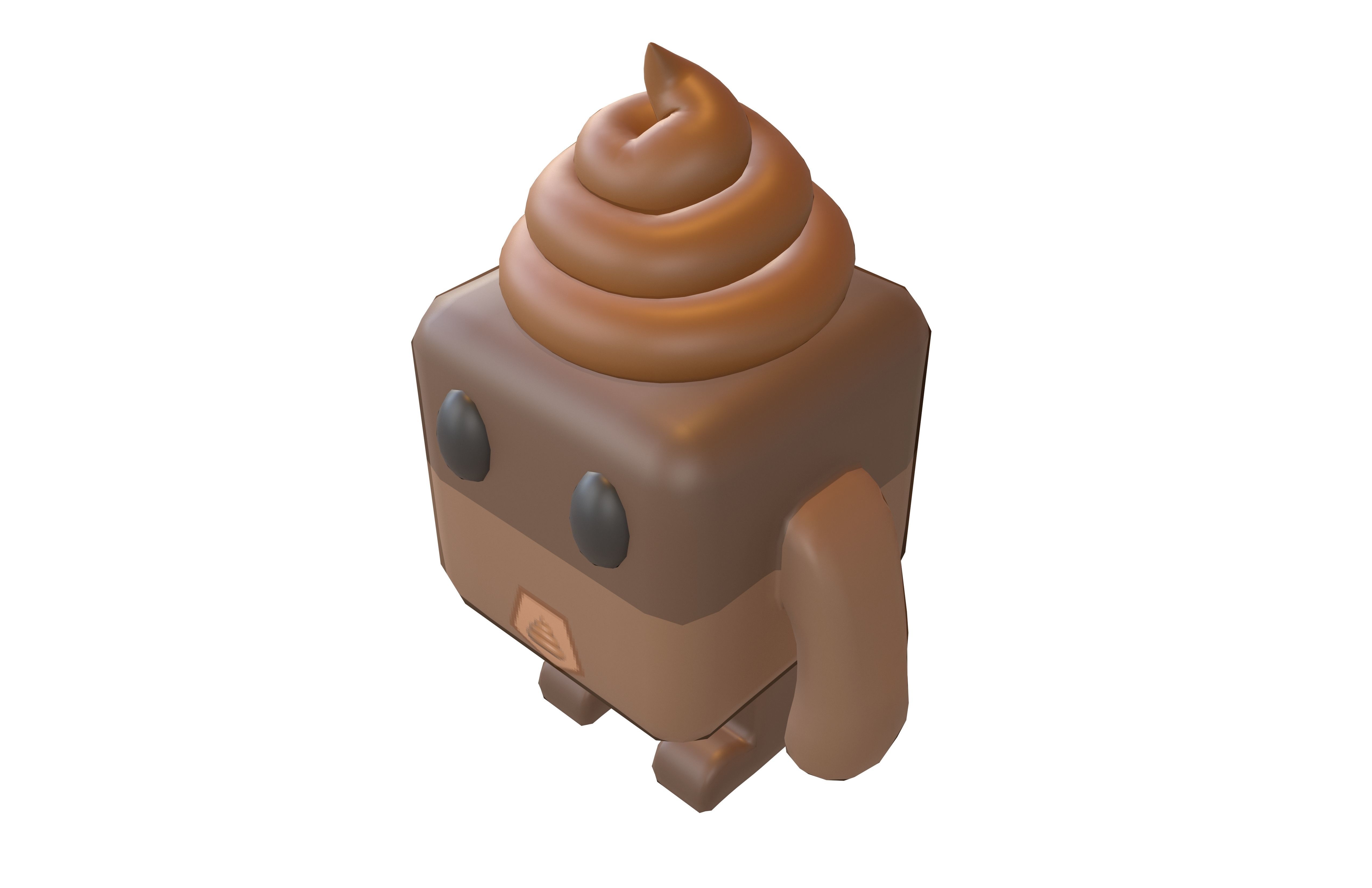 Cube Character 00005 PuPuMan Low-poly 3D model_2
