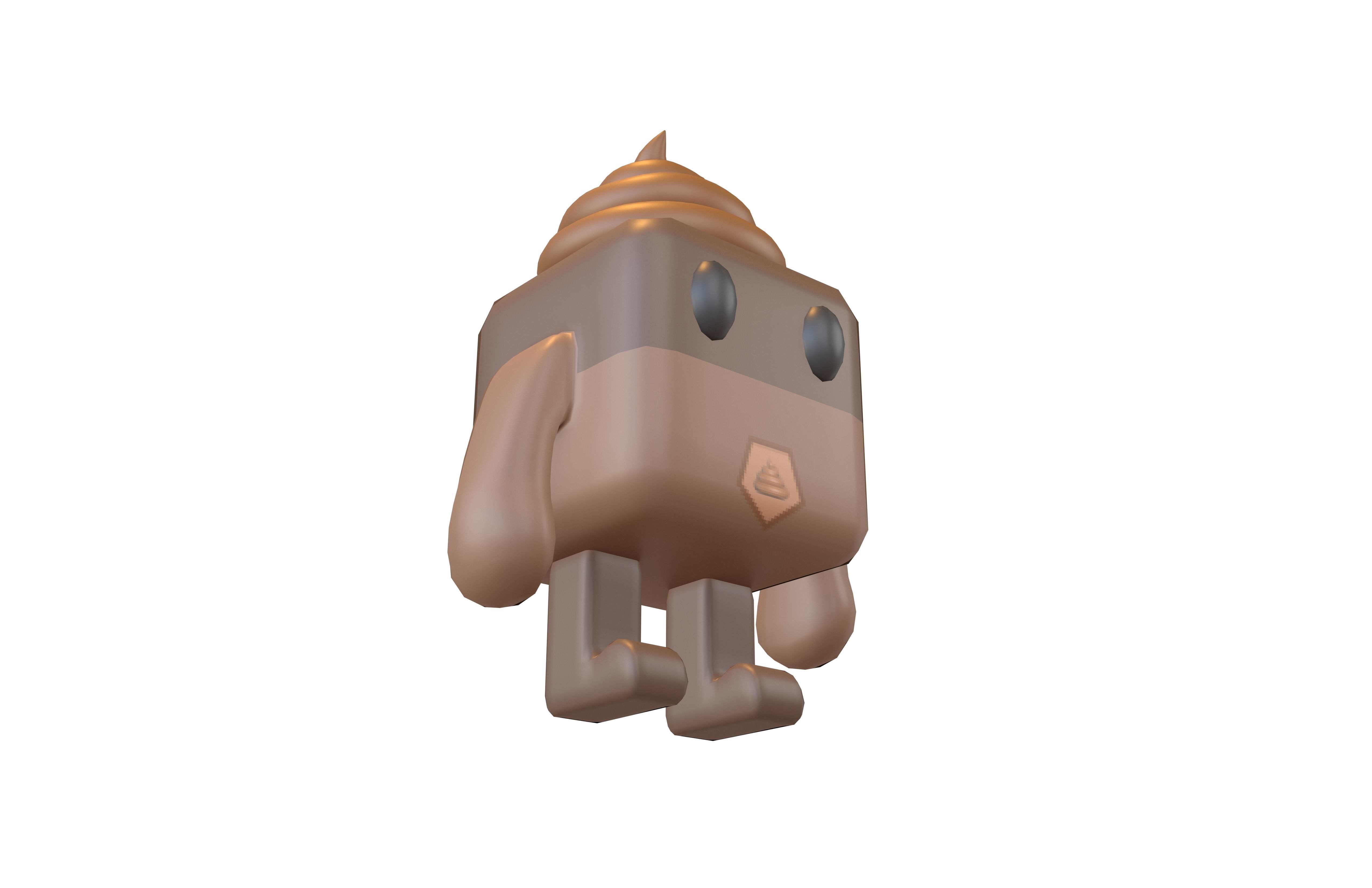 Cube Character 00005 PuPuMan Low-poly 3D model_3