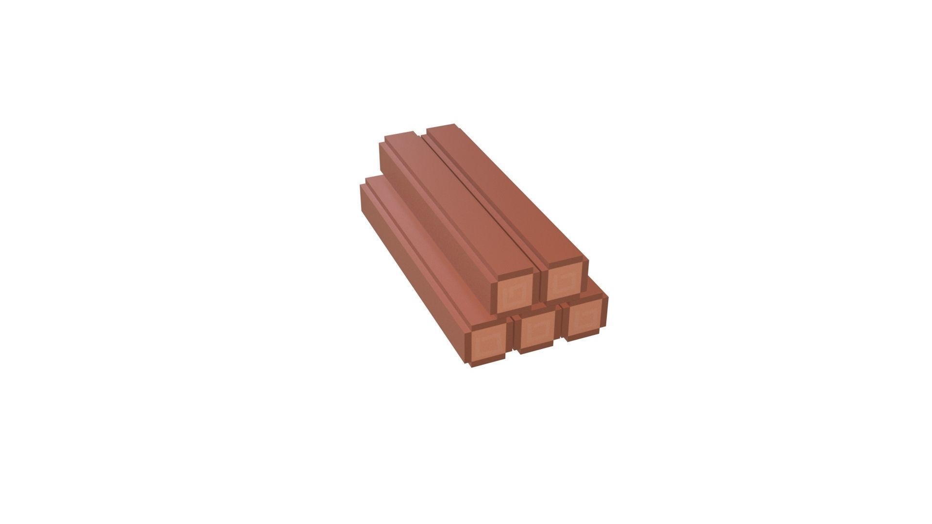 Voxel Wood Log v1 001 Low-poly 3D model_49