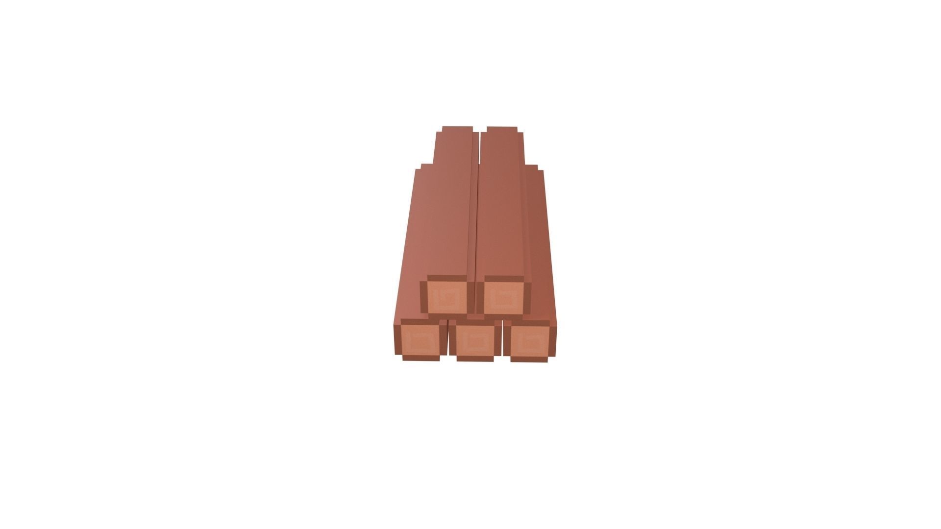Voxel Wood Log v1 001 Low-poly 3D model_35