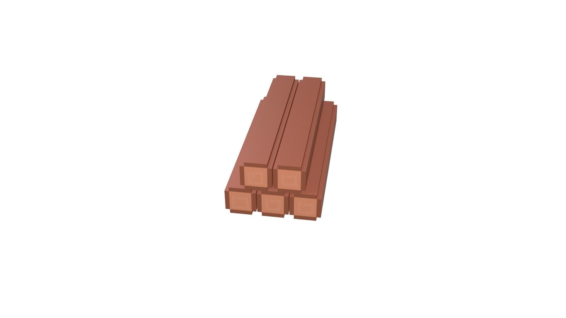 Voxel Wood Log v1 001 Low-poly 3D model_17