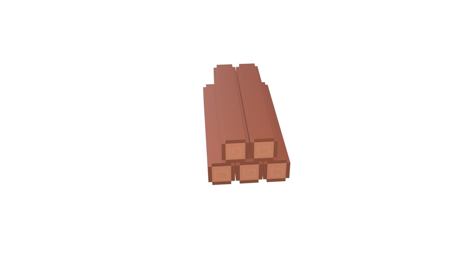 Voxel Wood Log v1 001 Low-poly 3D model_39