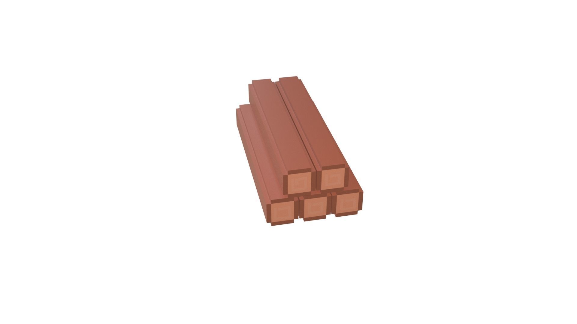 Voxel Wood Log v1 001 Low-poly 3D model_44