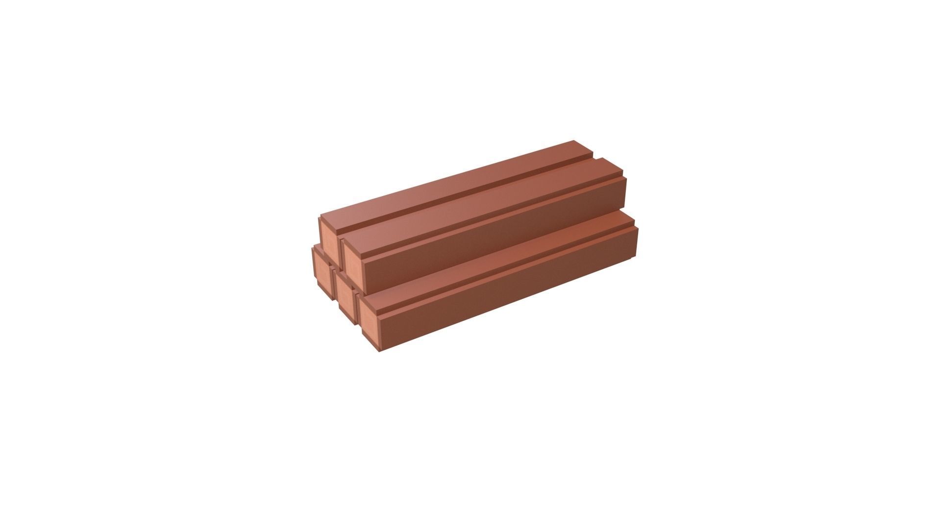 Voxel Wood Log v1 001 Low-poly 3D model_108