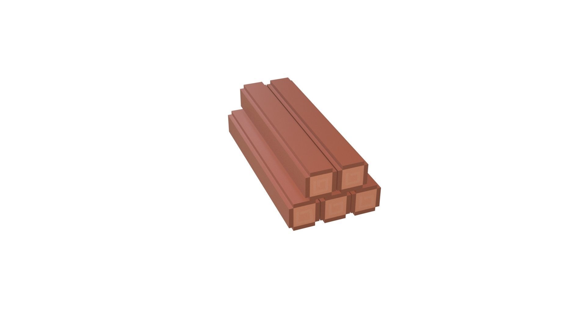 Voxel Wood Log v1 001 Low-poly 3D model_48
