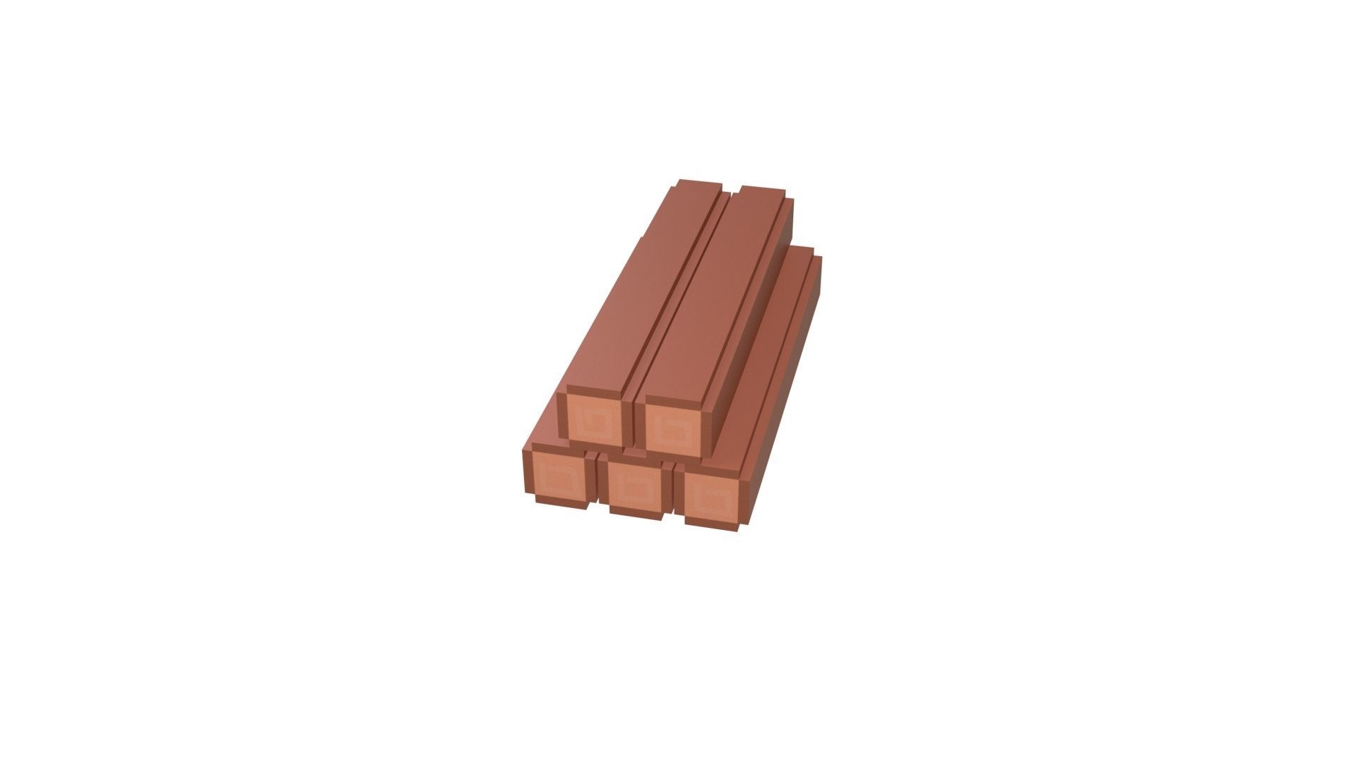 Voxel Wood Log v1 001 Low-poly 3D model_24