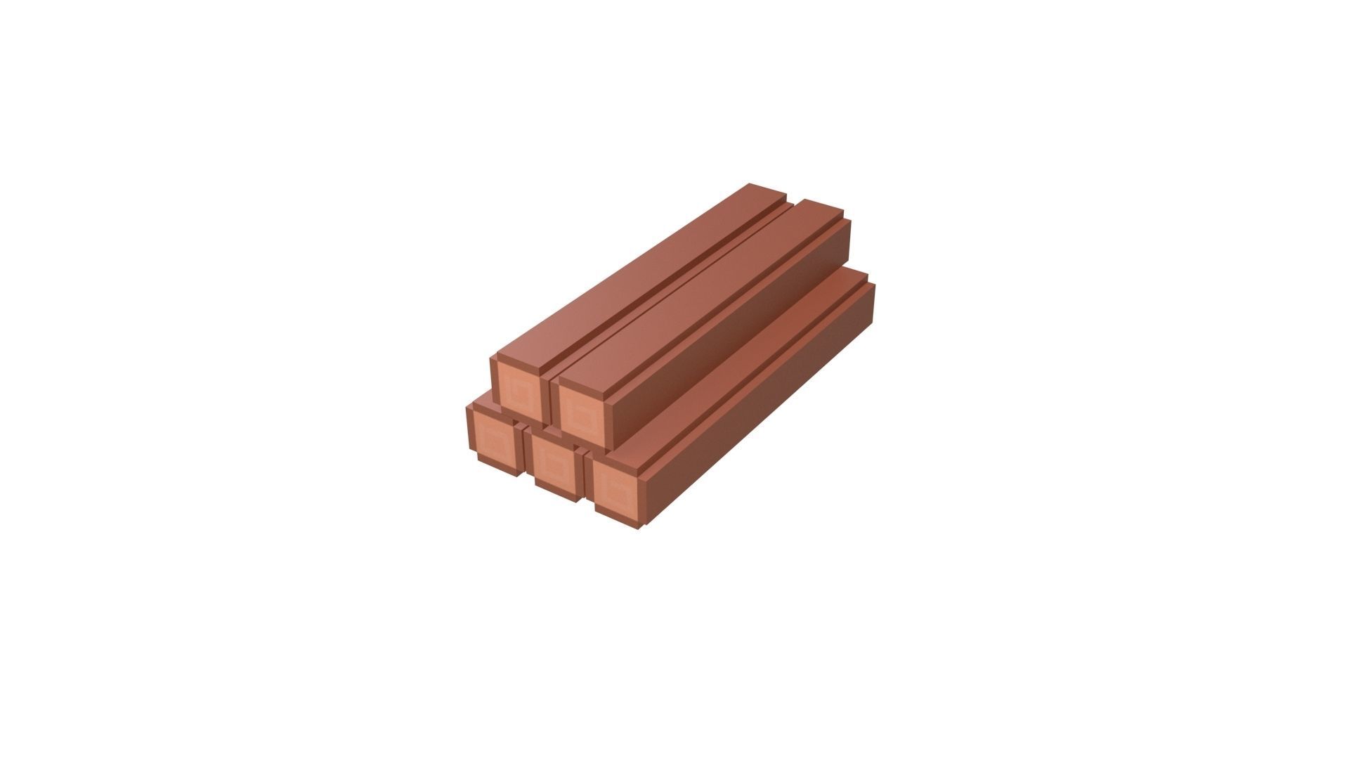 Voxel Wood Log v1 001 Low-poly 3D model_13