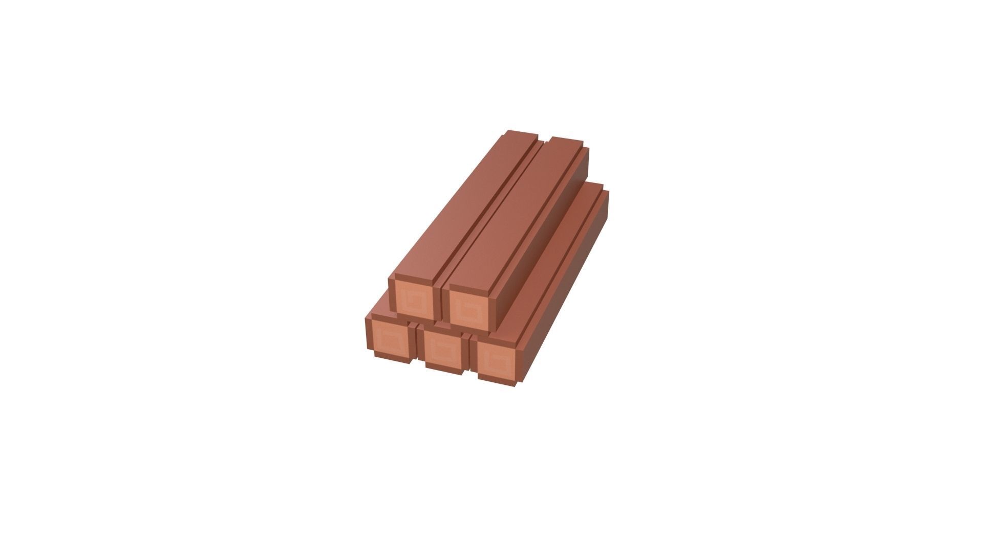 Voxel Wood Log v1 001 Low-poly 3D model_27