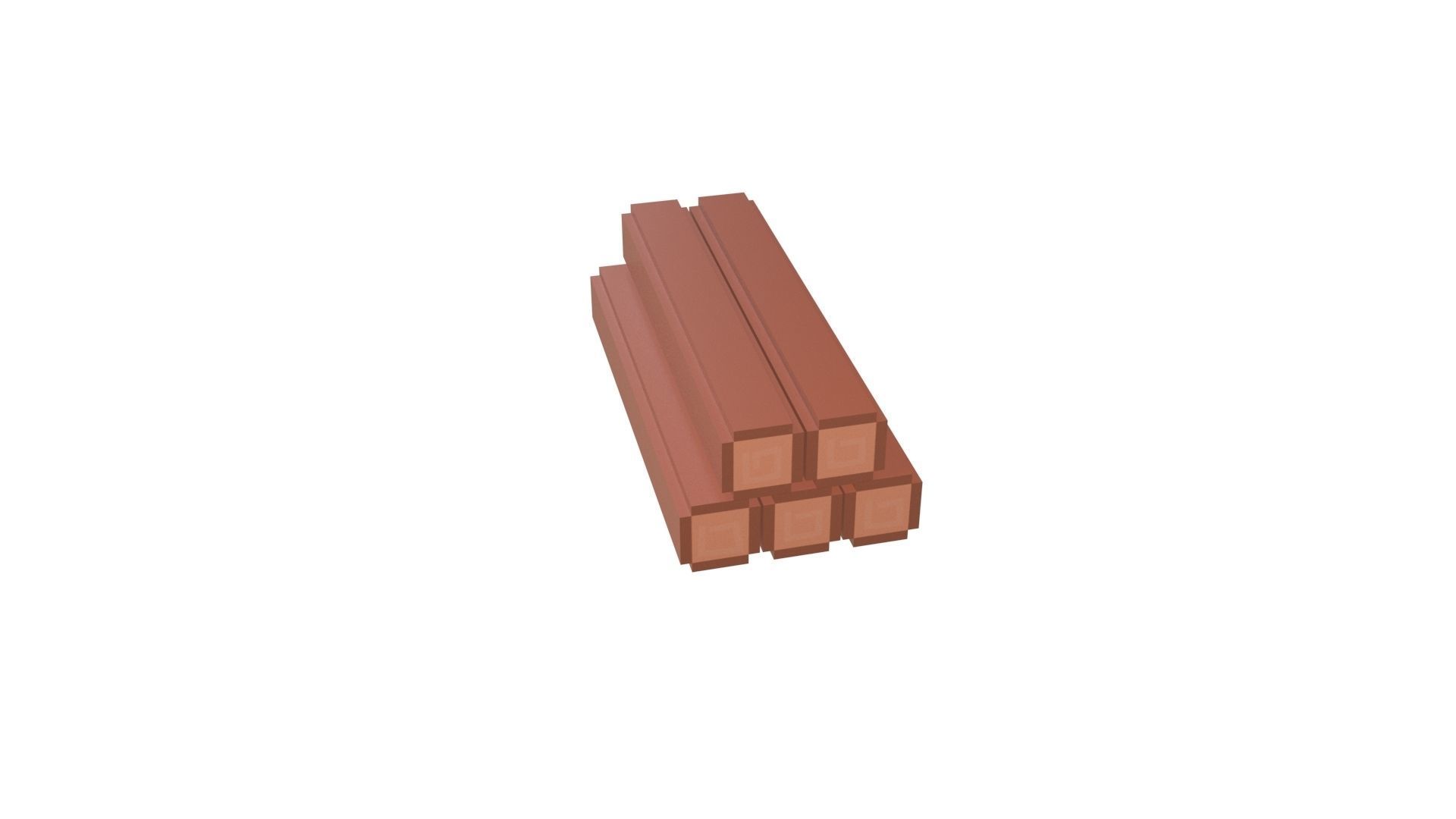 Voxel Wood Log v1 001 Low-poly 3D model_46