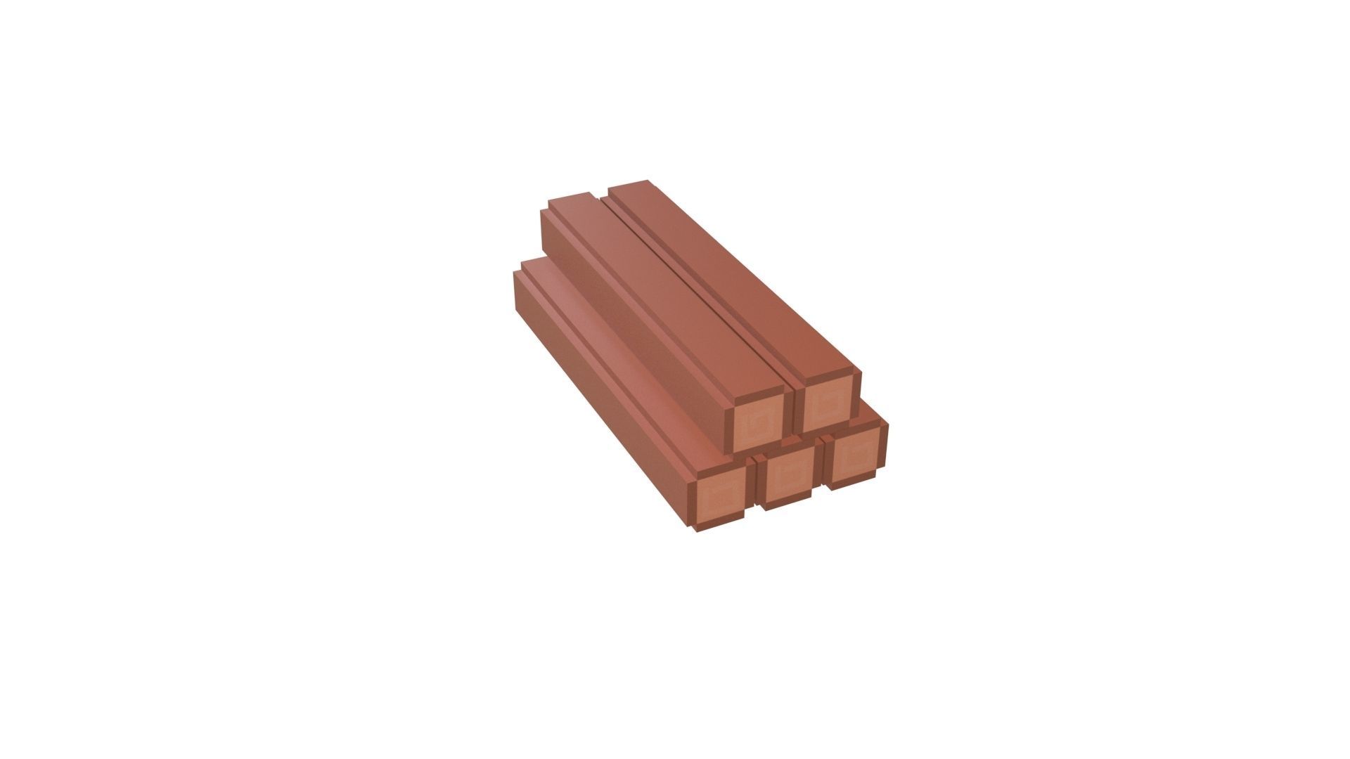 Voxel Wood Log v1 001 Low-poly 3D model_58