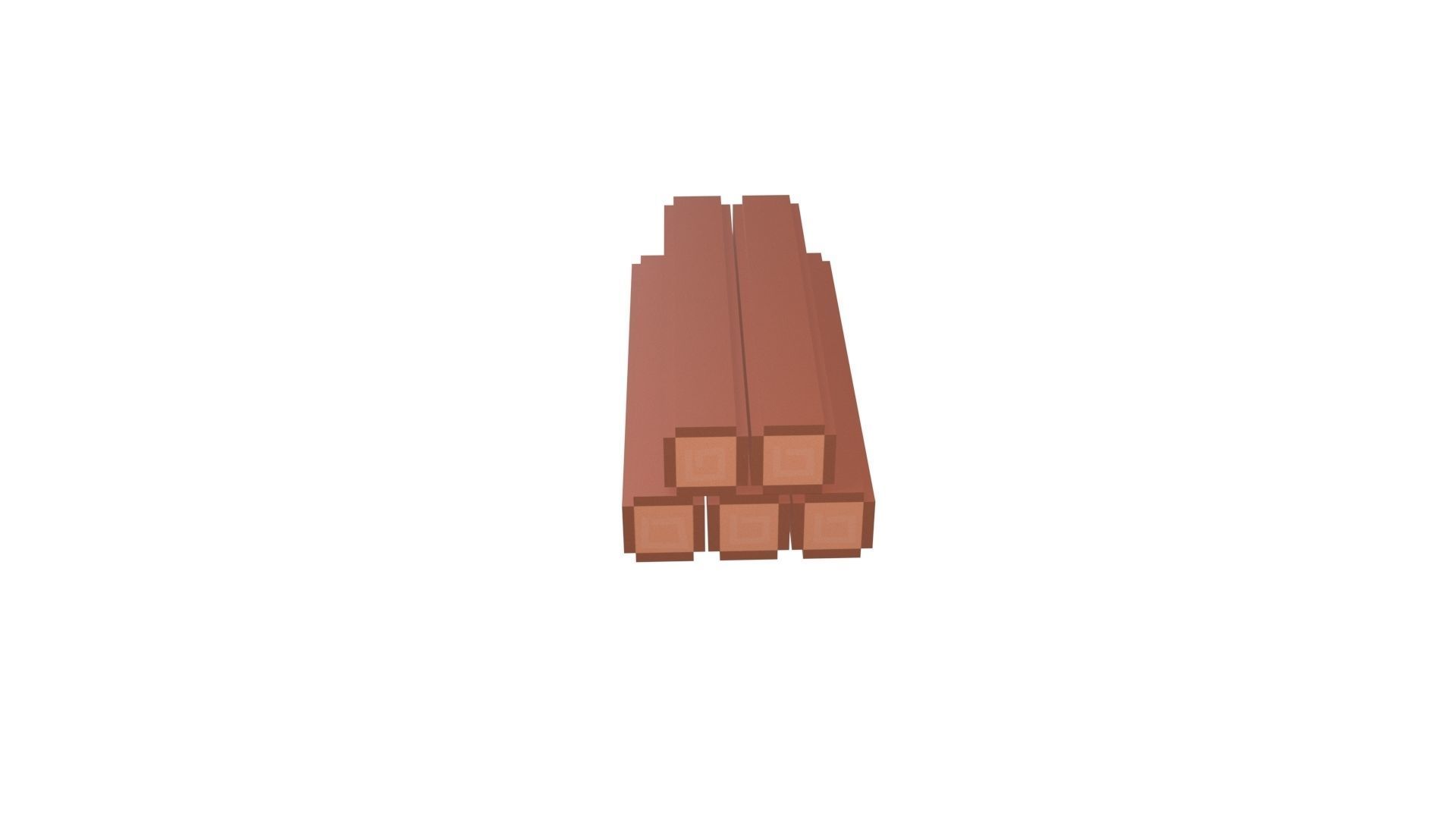 Voxel Wood Log v1 001 Low-poly 3D model_37