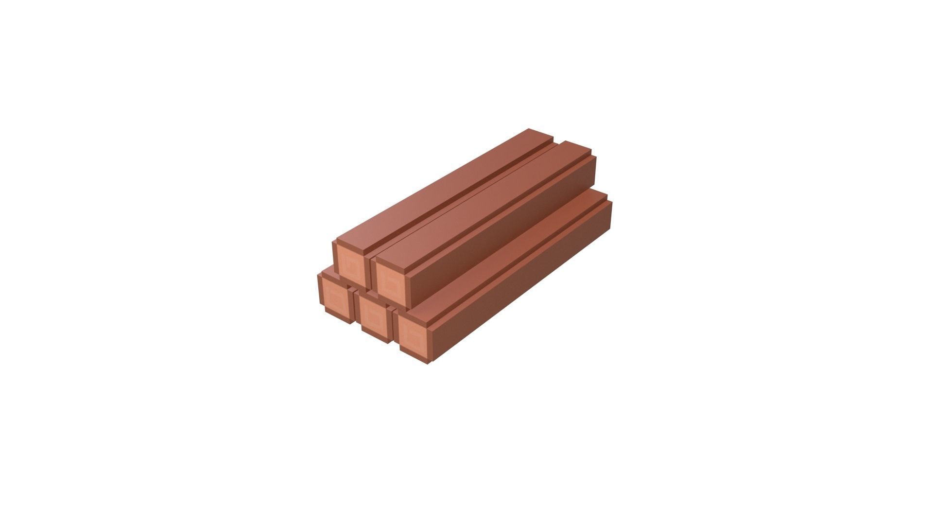 Voxel Wood Log v1 001 Low-poly 3D model_57