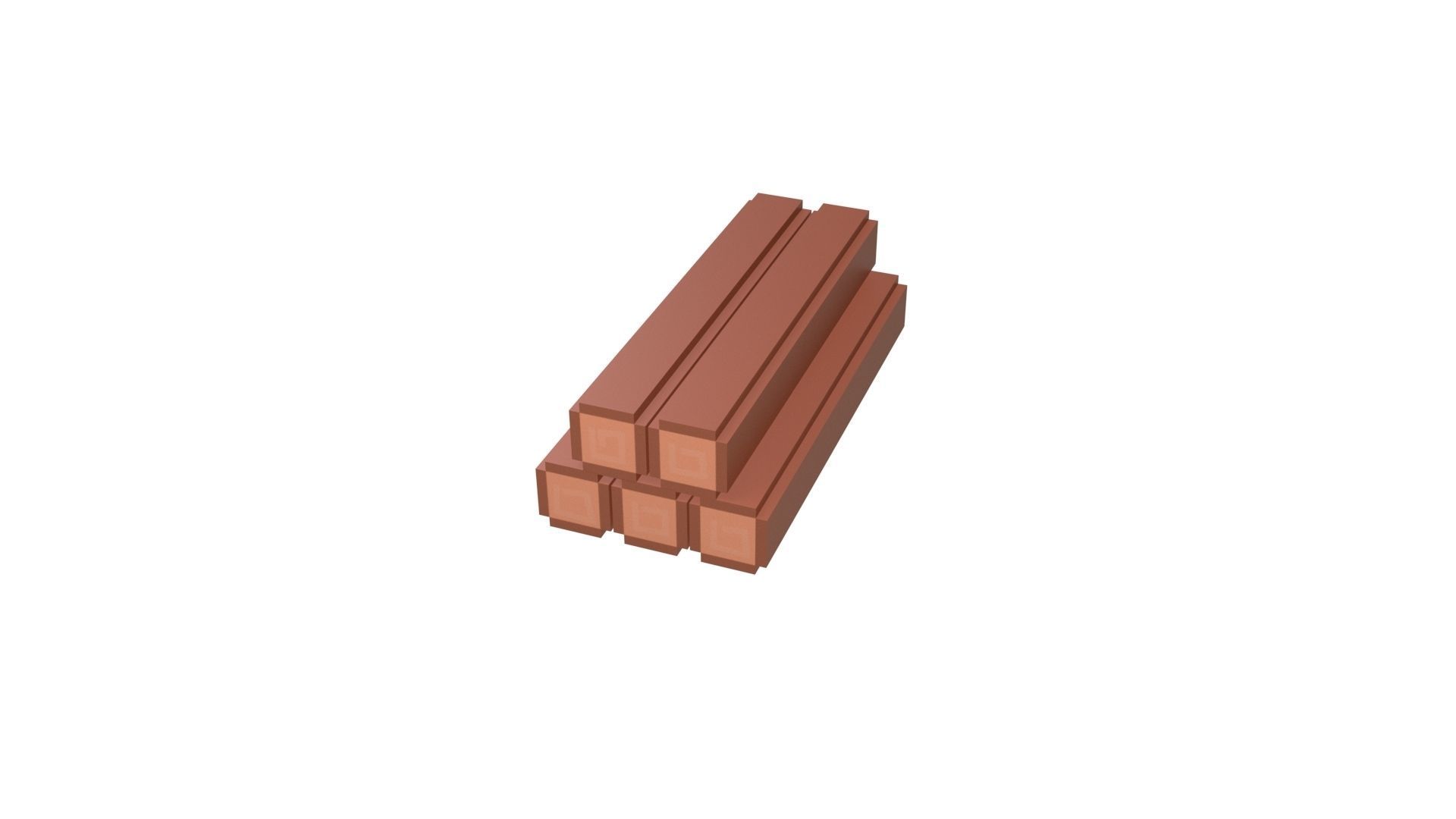 Voxel Wood Log v1 001 Low-poly 3D model_21