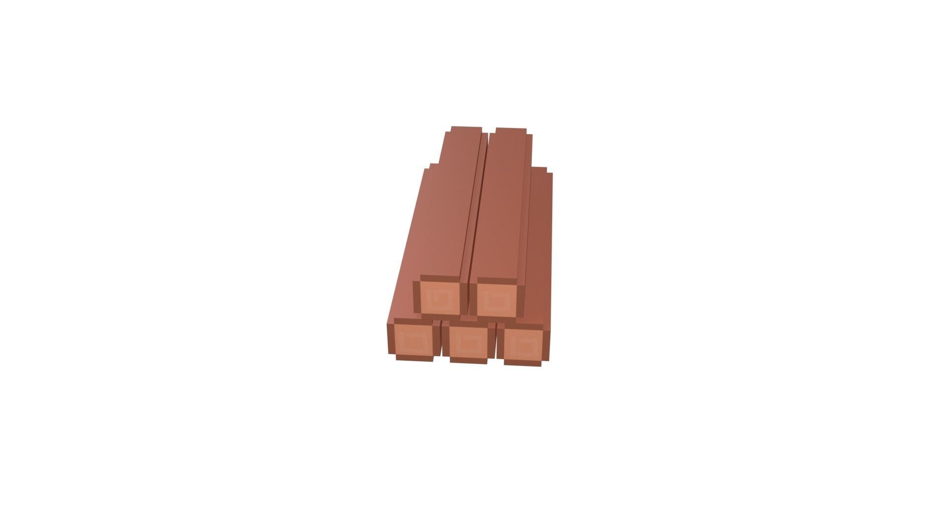 Voxel Wood Log v1 001 Low-poly 3D model_15