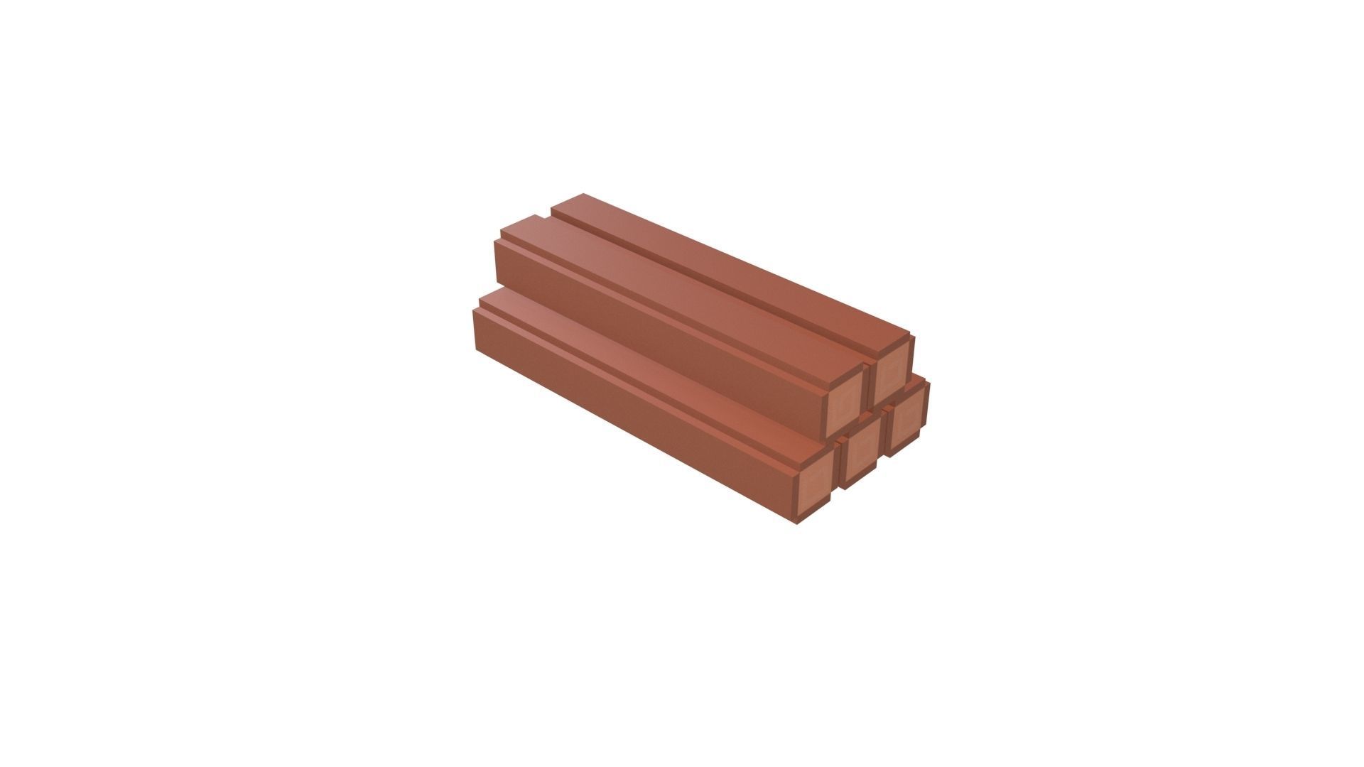 Voxel Wood Log v1 001 Low-poly 3D model_104