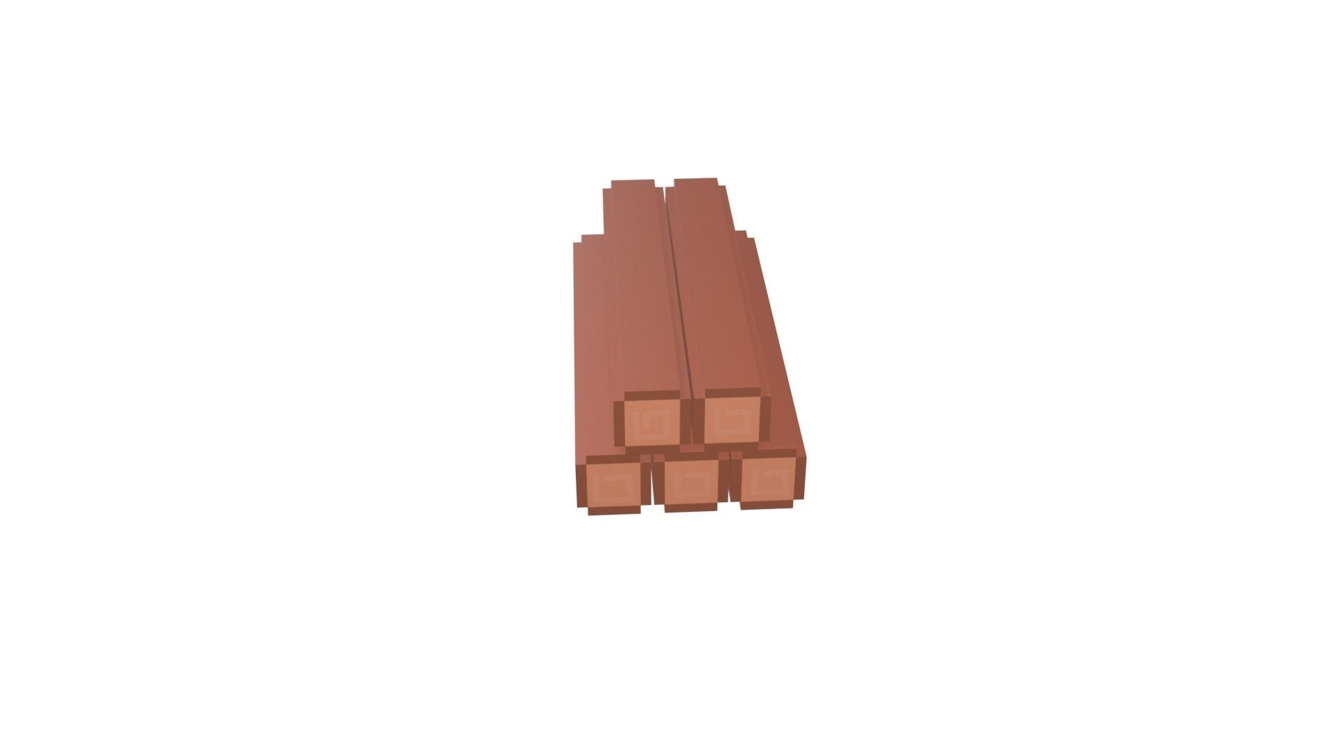 Voxel Wood Log v1 001 Low-poly 3D model_41