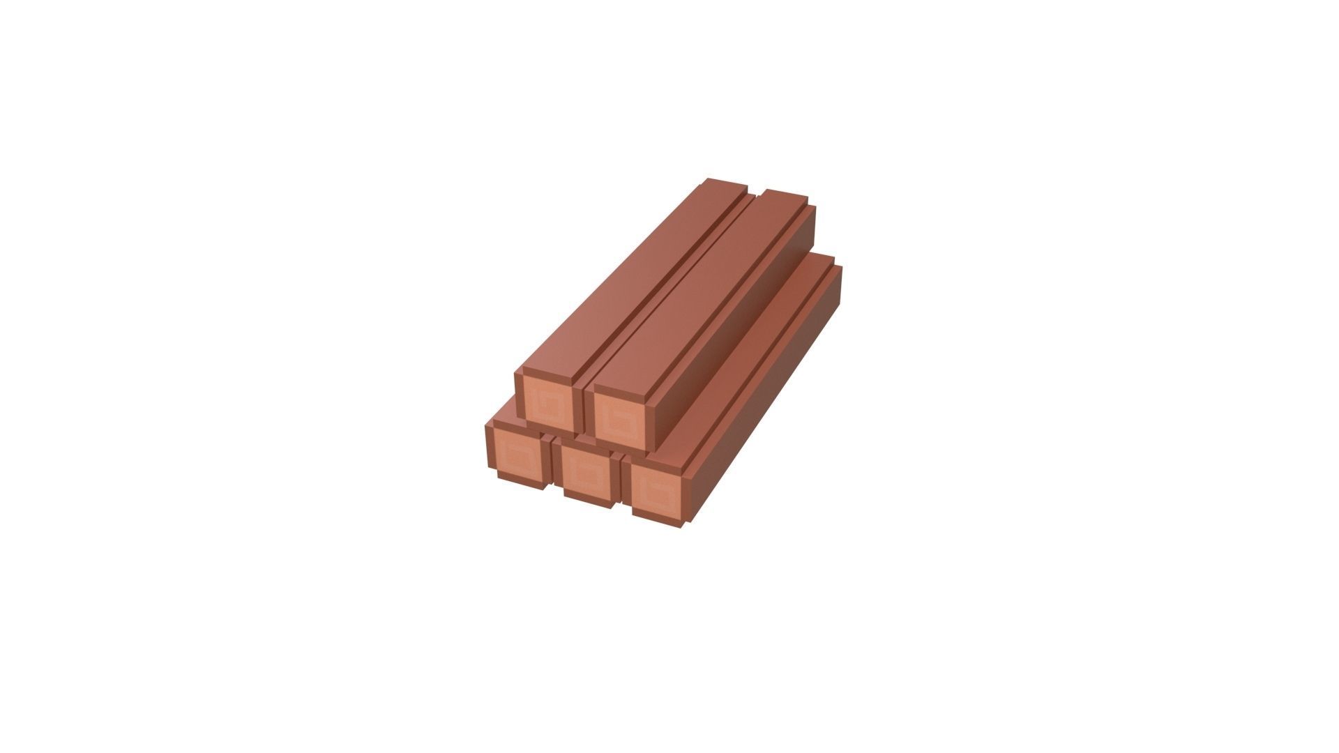 Voxel Wood Log v1 001 Low-poly 3D model_18