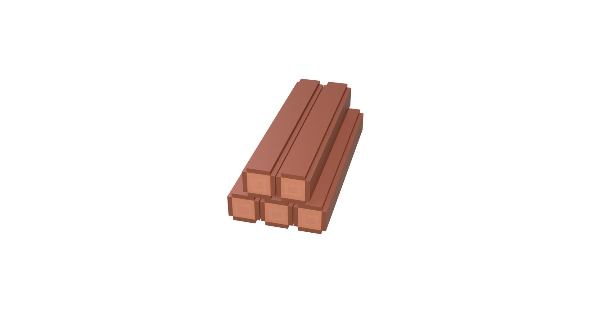Voxel Wood Log v1 001 Low-poly 3D model_29