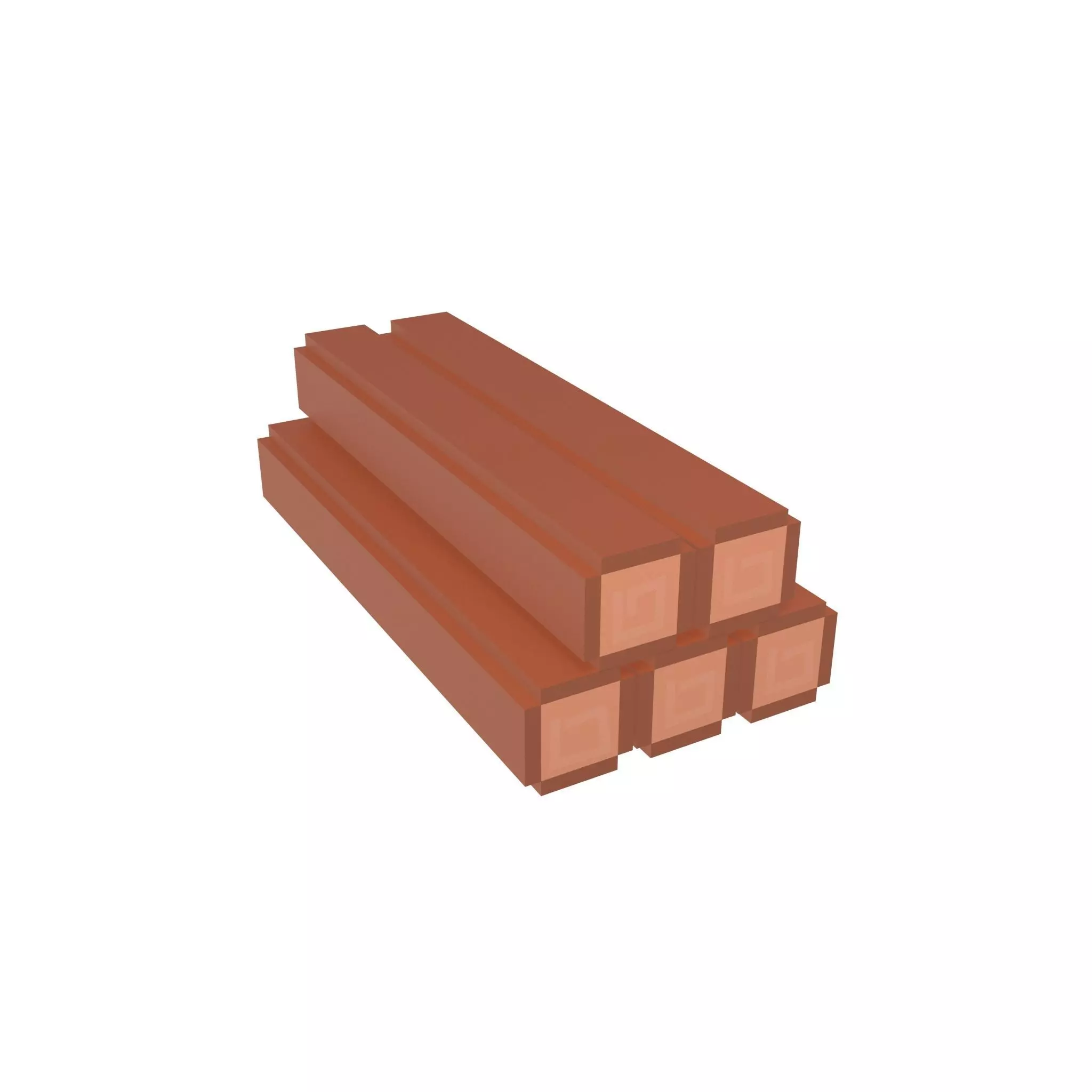 Voxel Wood Log v1 001 Low-poly 3D model_0