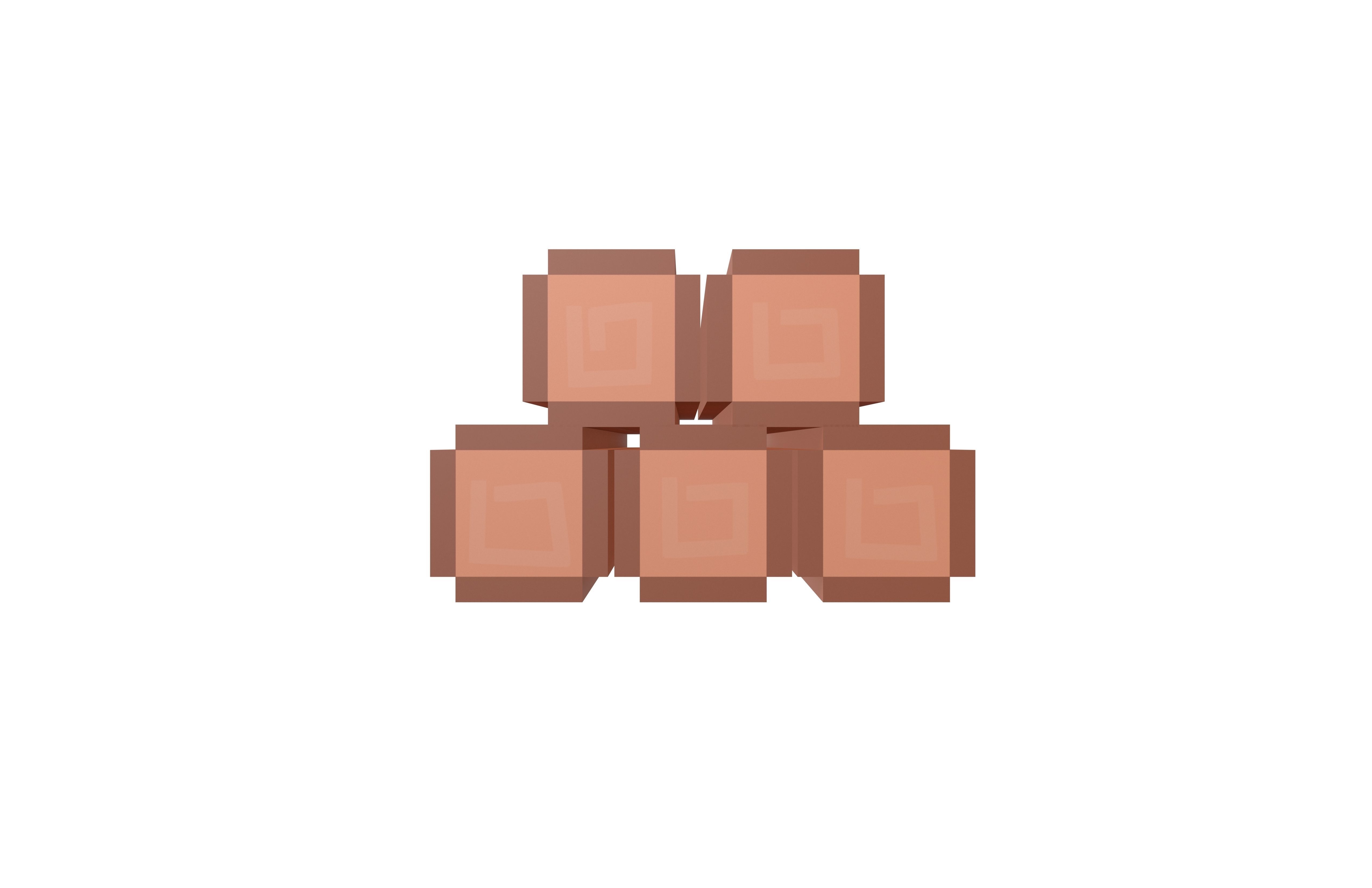 Voxel Wood Log v1 001 Low-poly 3D model_3