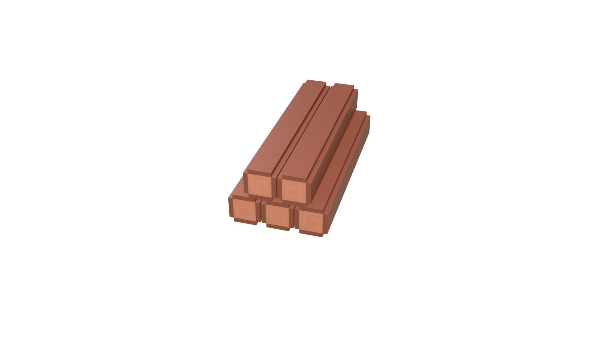 Voxel Wood Log v1 001 Low-poly 3D model_25