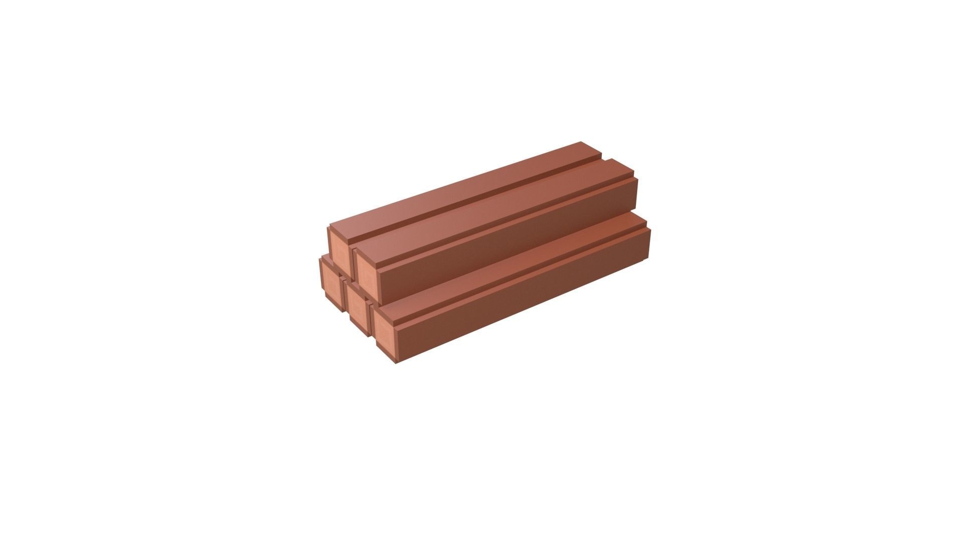 Voxel Wood Log v1 001 Low-poly 3D model_106