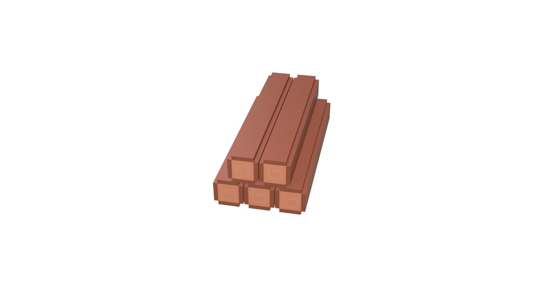 Voxel Wood Log v1 001 Low-poly 3D model_19