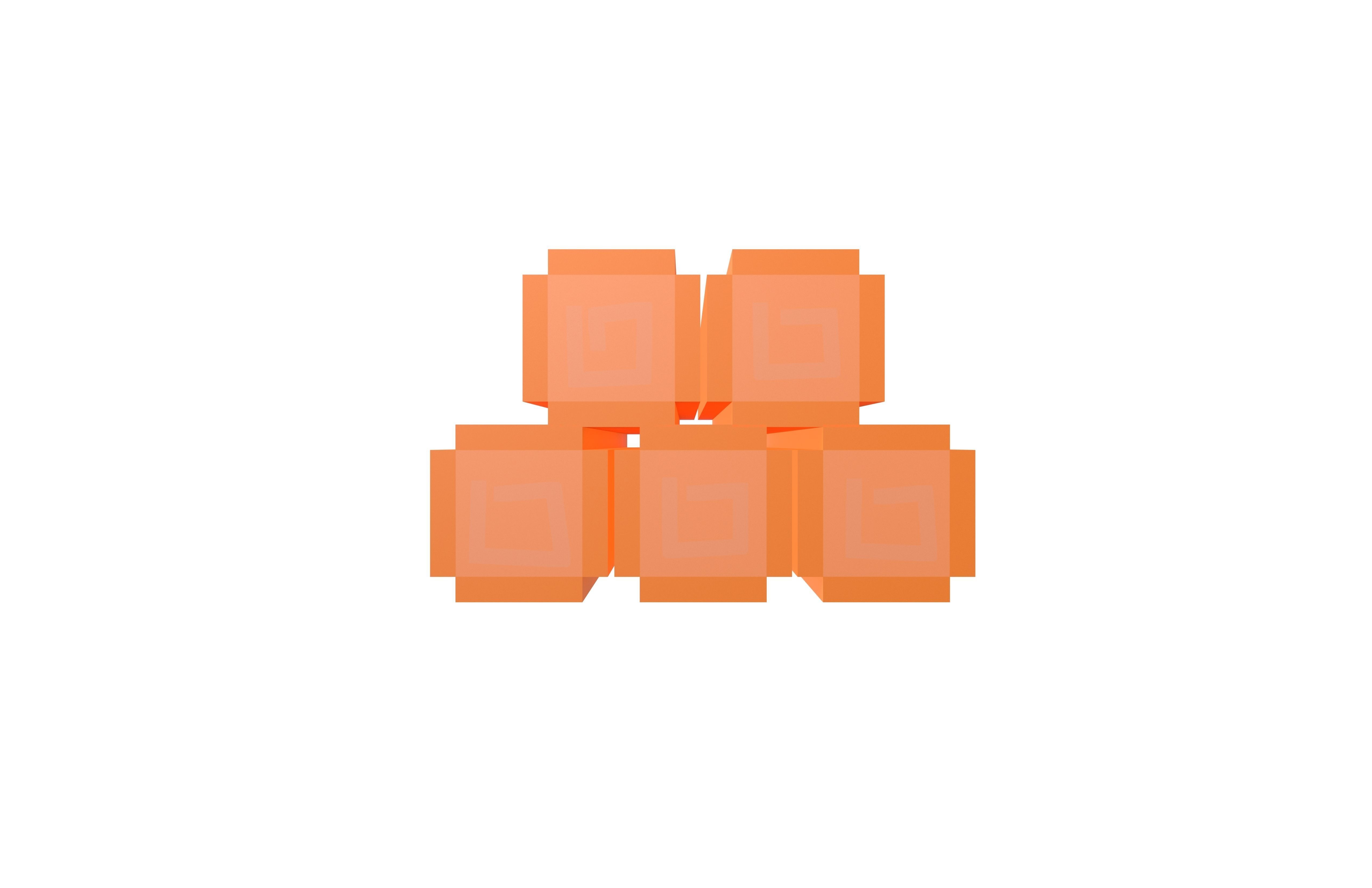 Voxel Wood Log v1 002 Low-poly 3D model_1