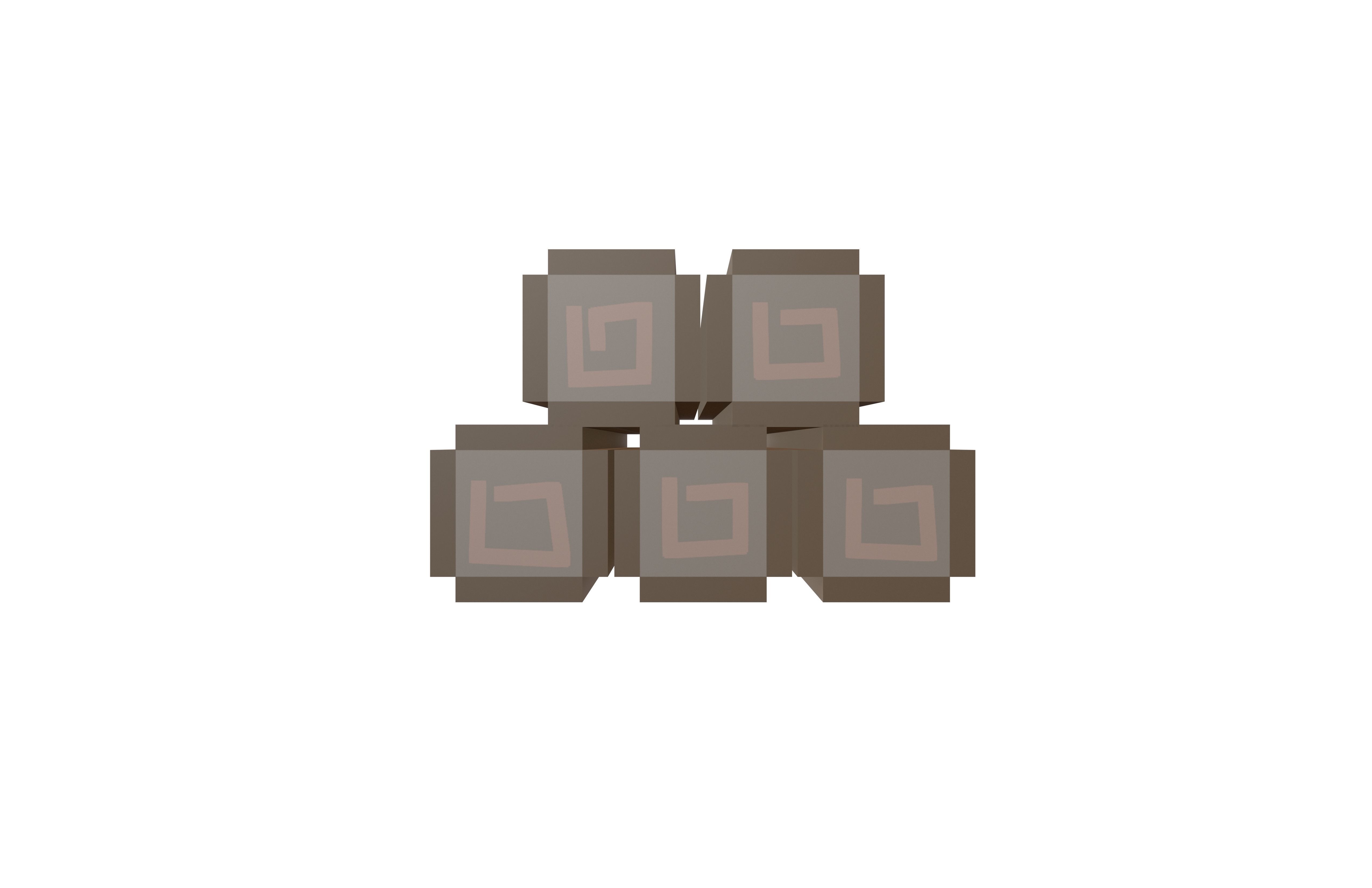 Voxel Wood Log v1 003 Low-poly 3D model_2