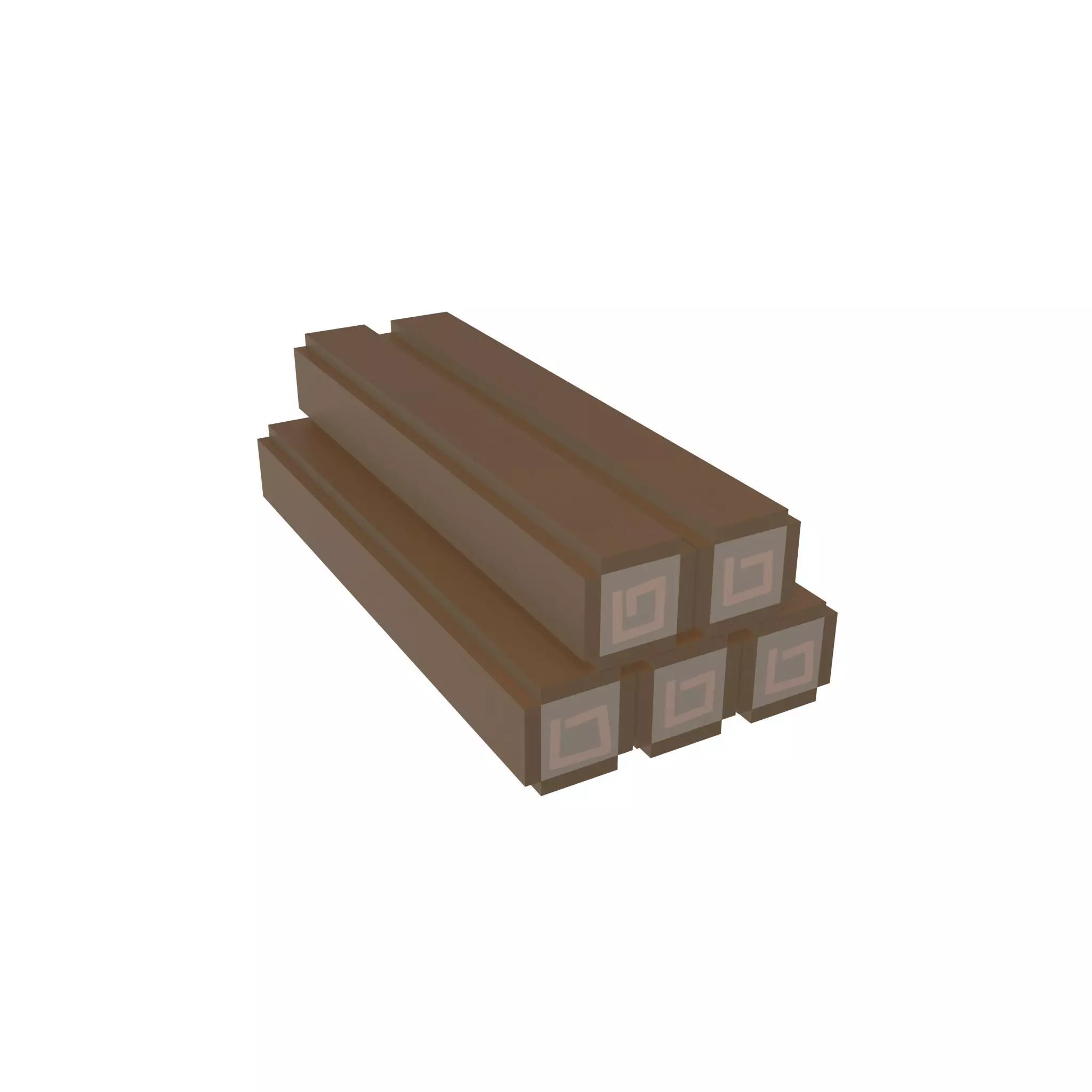 Voxel Wood Log v1 003 Low-poly 3D model_0