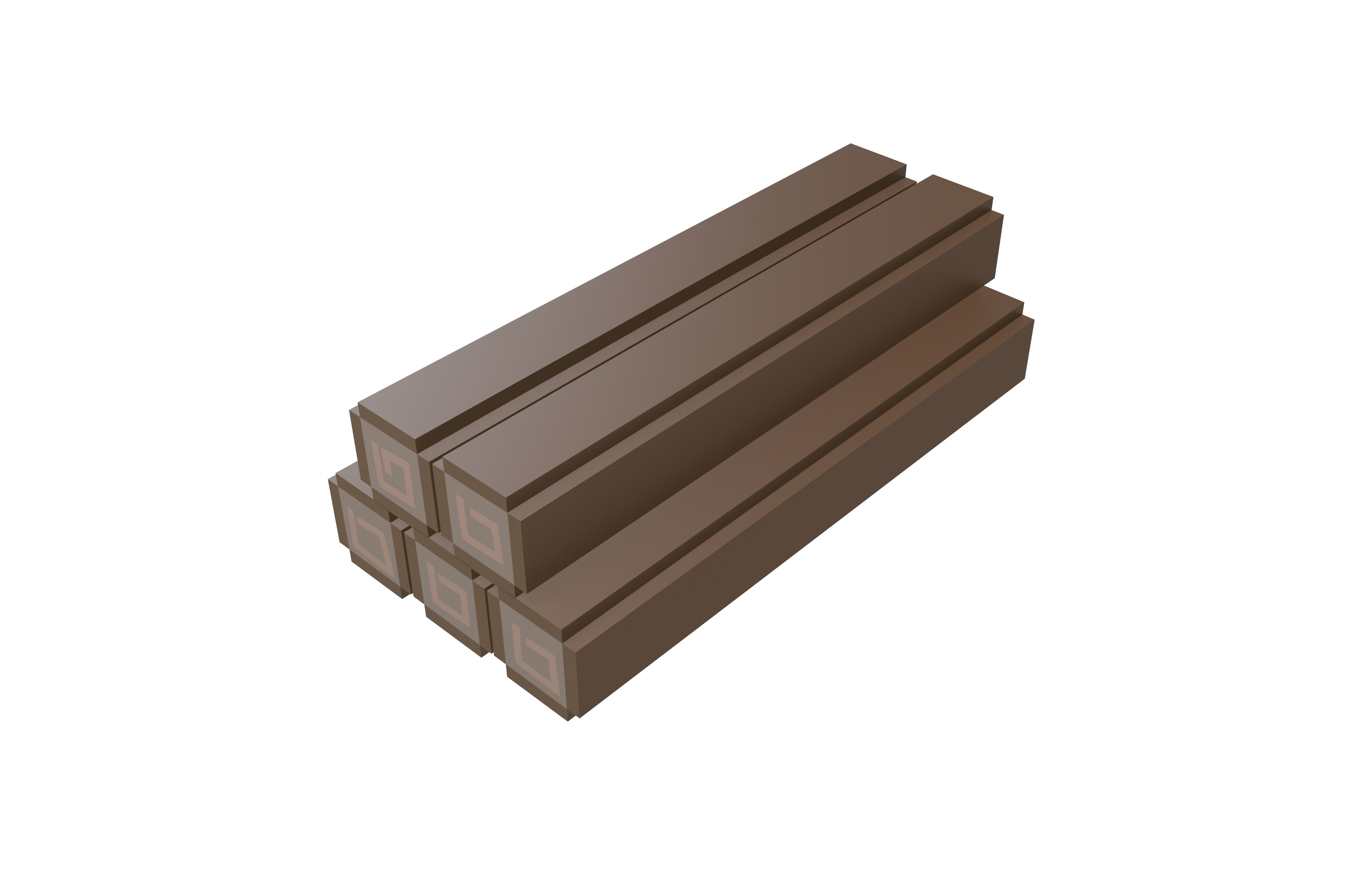 Voxel Wood Log v1 003 Low-poly 3D model_3