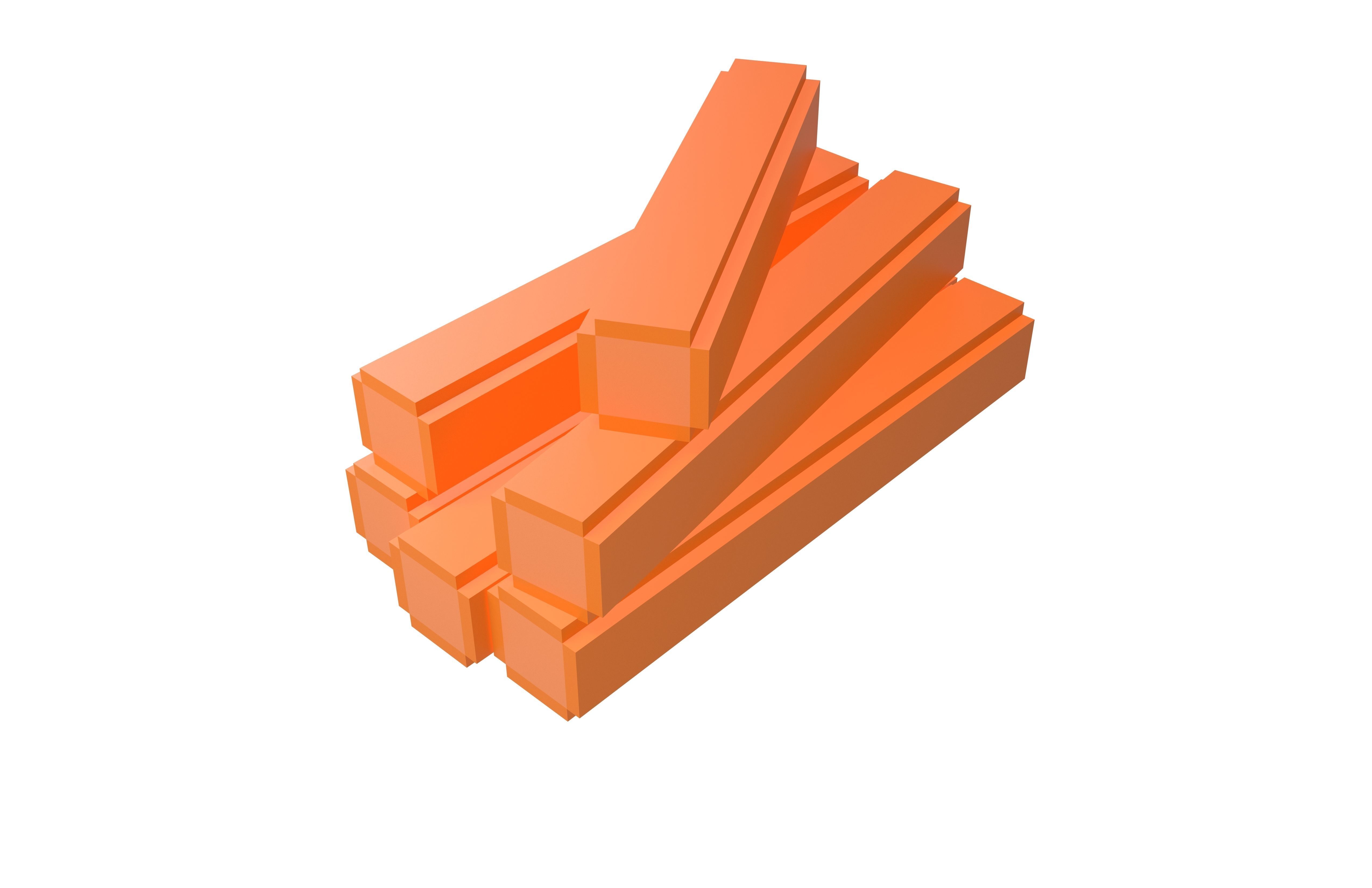 Voxel Wood Log v2 002 Low-poly 3D model_2
