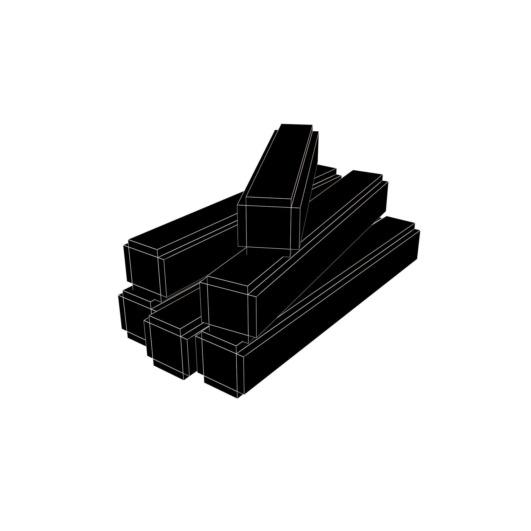 Voxel Wood Log v2 002 Low-poly 3D model_4