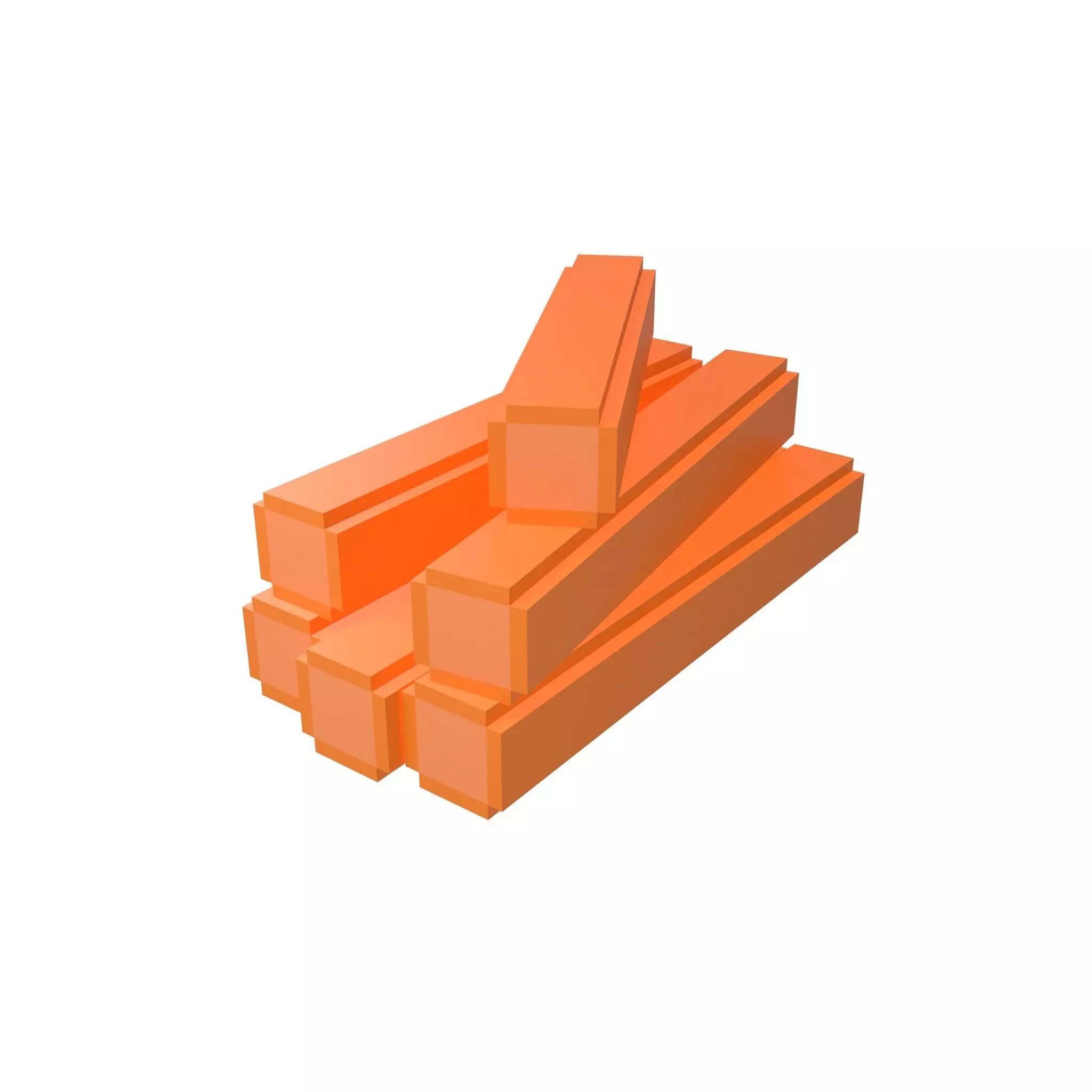 Voxel Wood Log v2 002 Low-poly 3D model_0