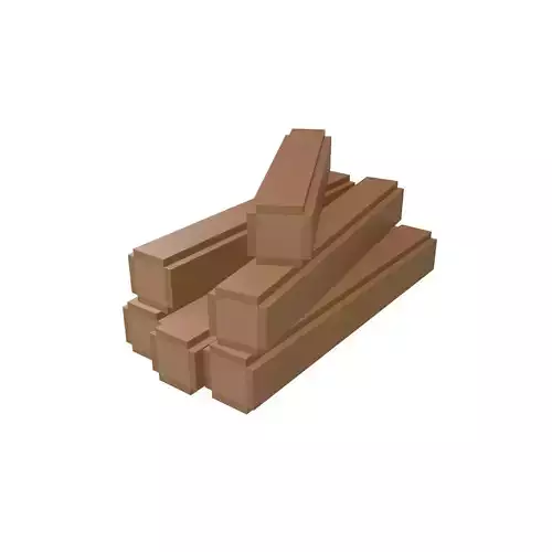 Voxel Wood Log v2 004 Low-poly 3D model