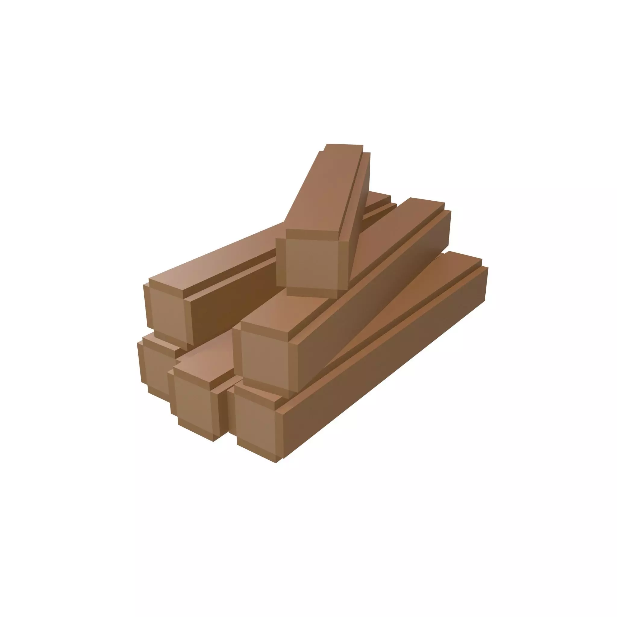Voxel Wood Log v2 004 Low-poly 3D model_0