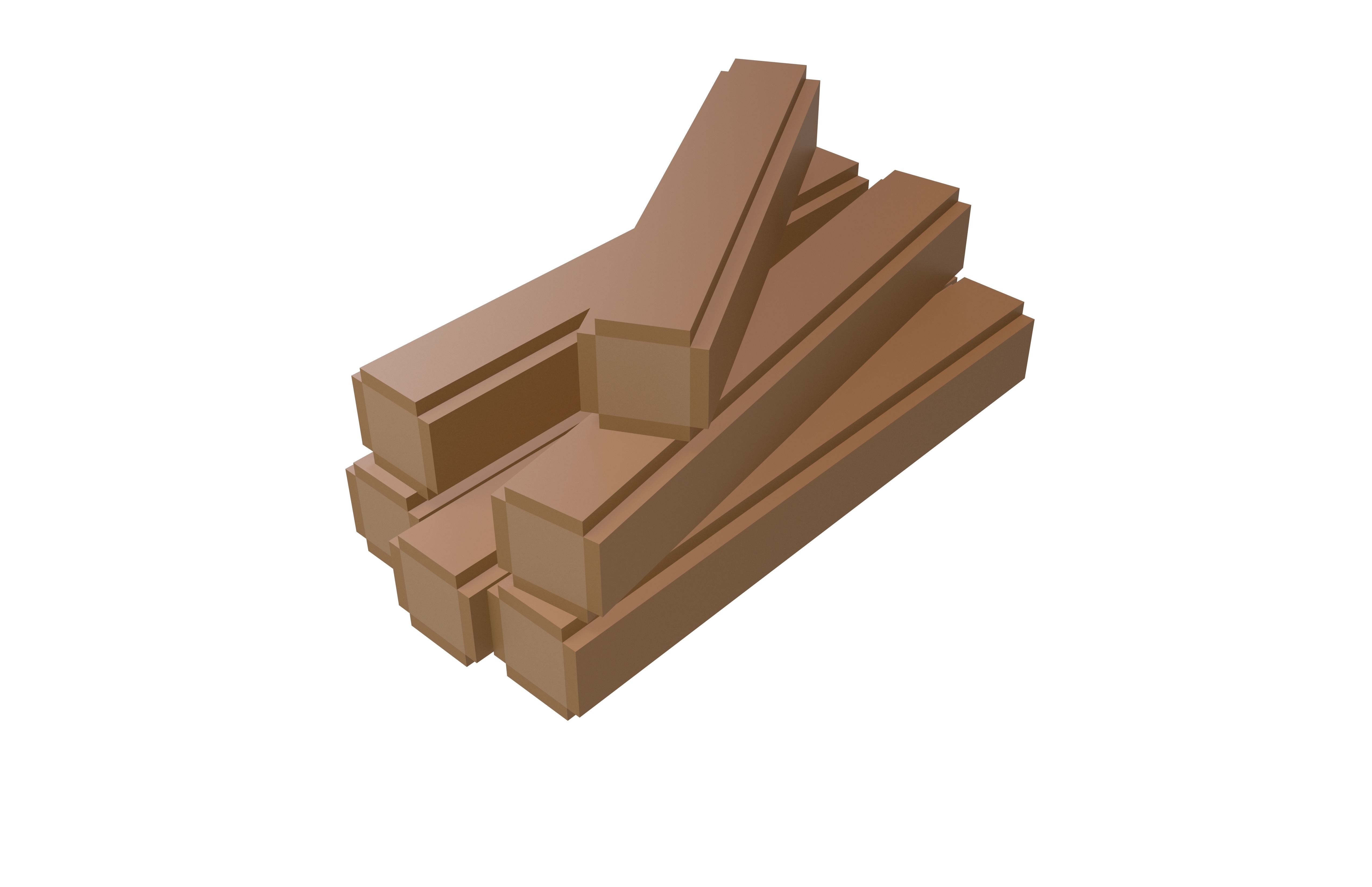 Voxel Wood Log v2 004 Low-poly 3D model_2