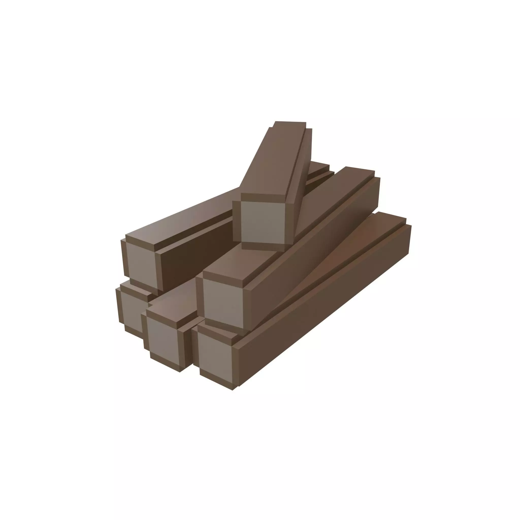 Voxel Wood Log v2 003 Low-poly 3D model_0