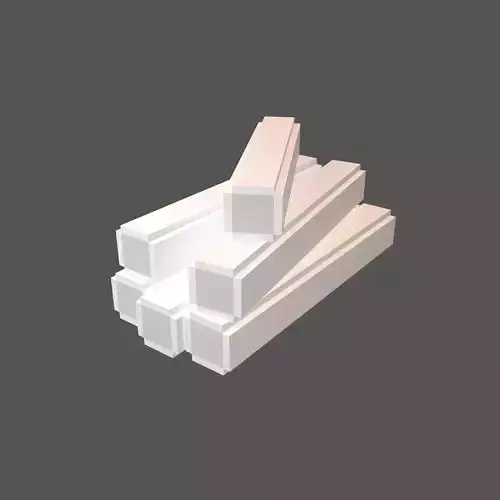 Voxel Wood Log v2 005 Low-poly 3D model