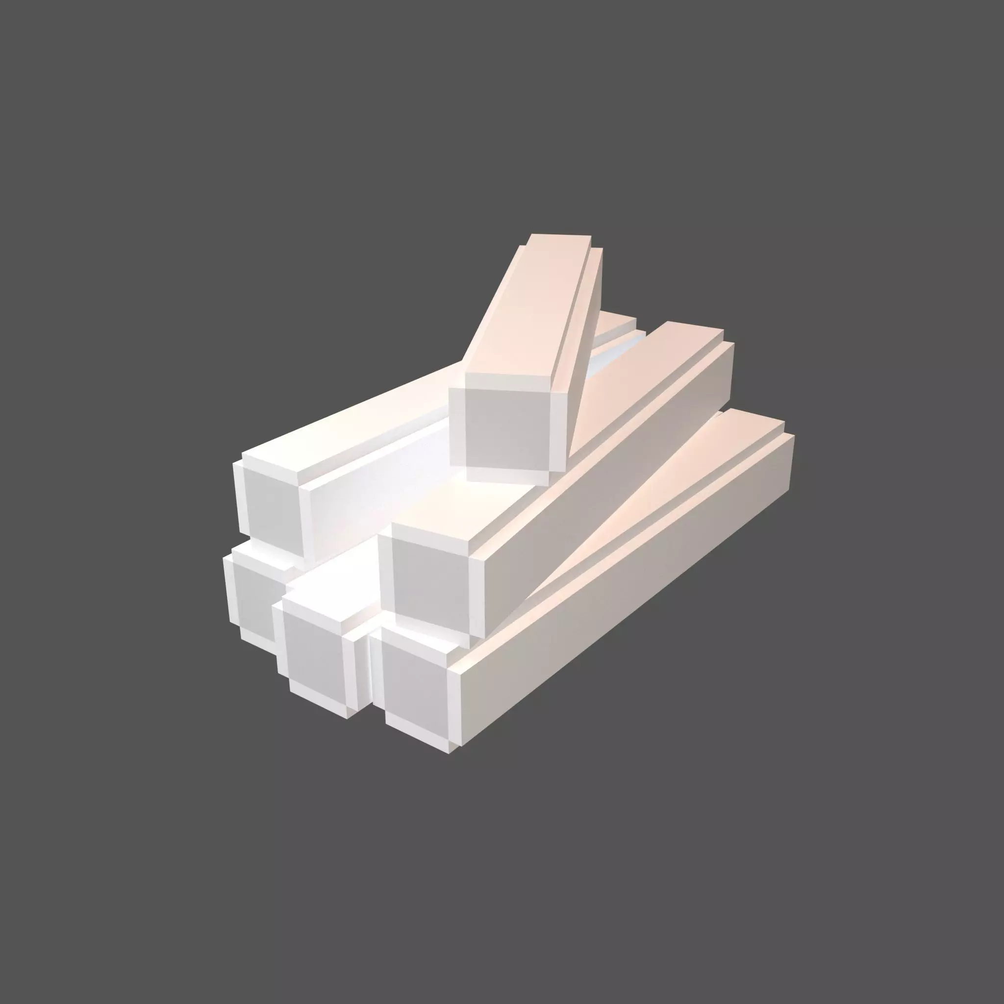 Voxel Wood Log v2 005 Low-poly 3D model_0
