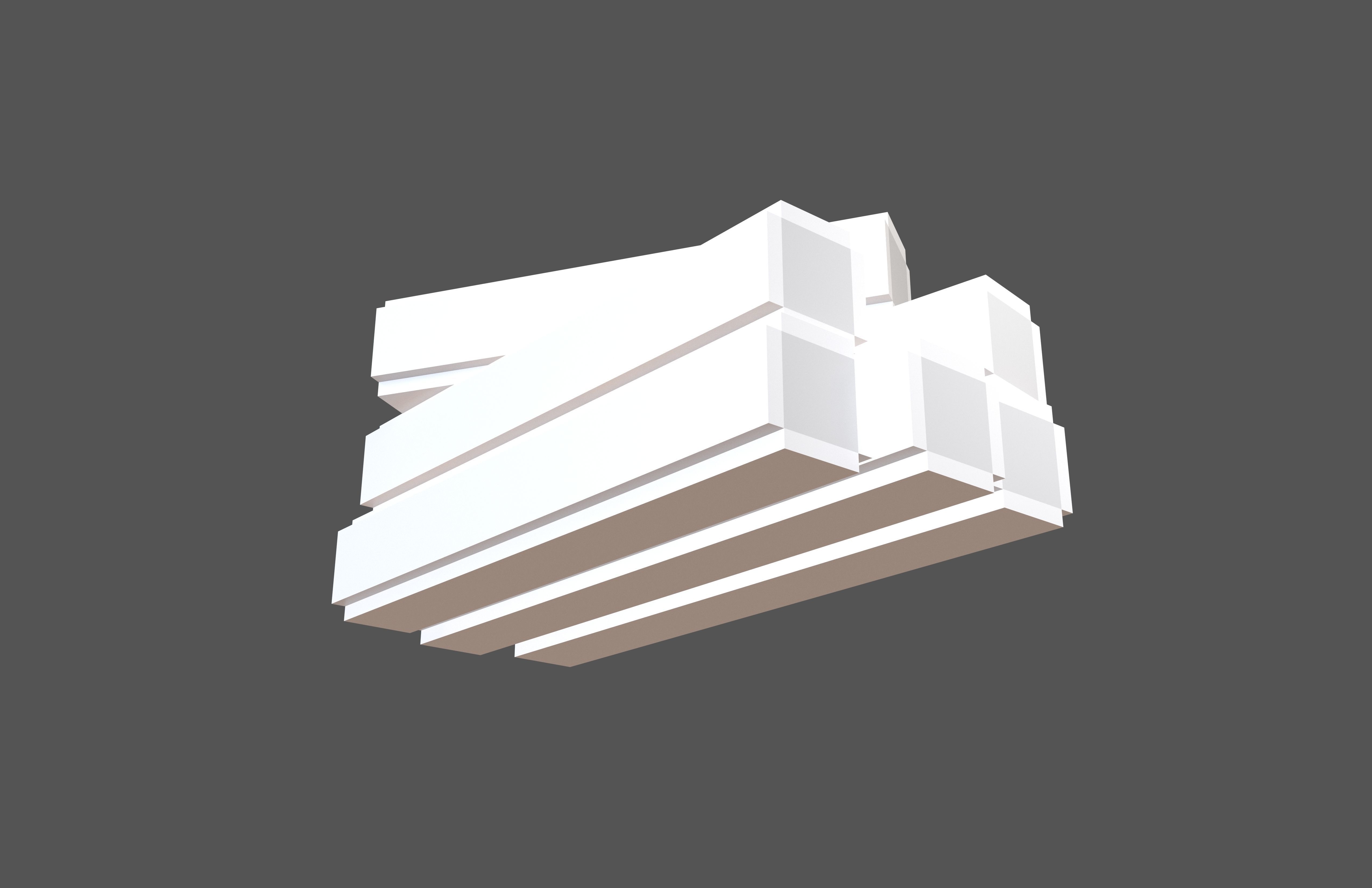 Voxel Wood Log v2 005 Low-poly 3D model_3