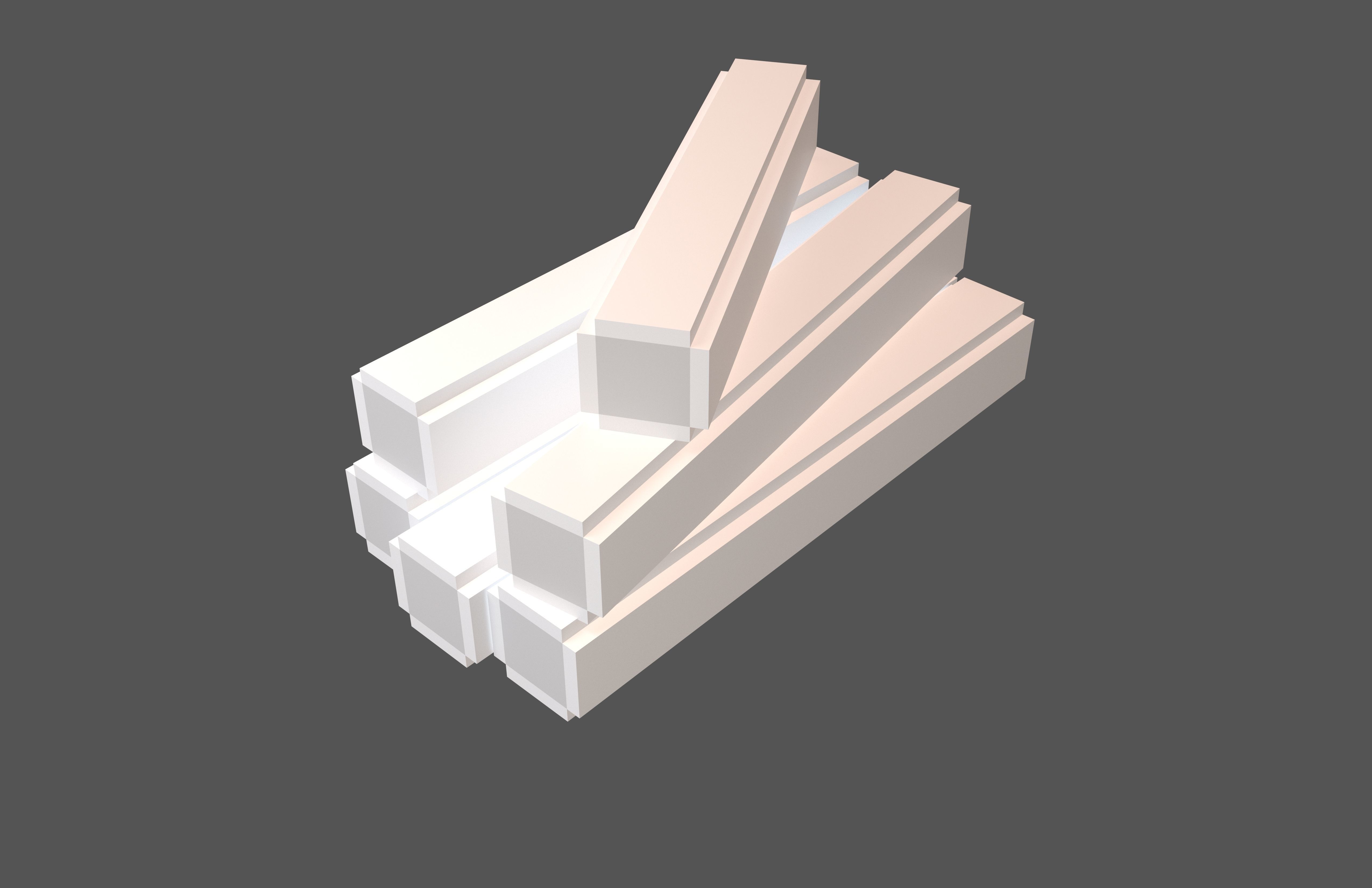 Voxel Wood Log v2 005 Low-poly 3D model_2