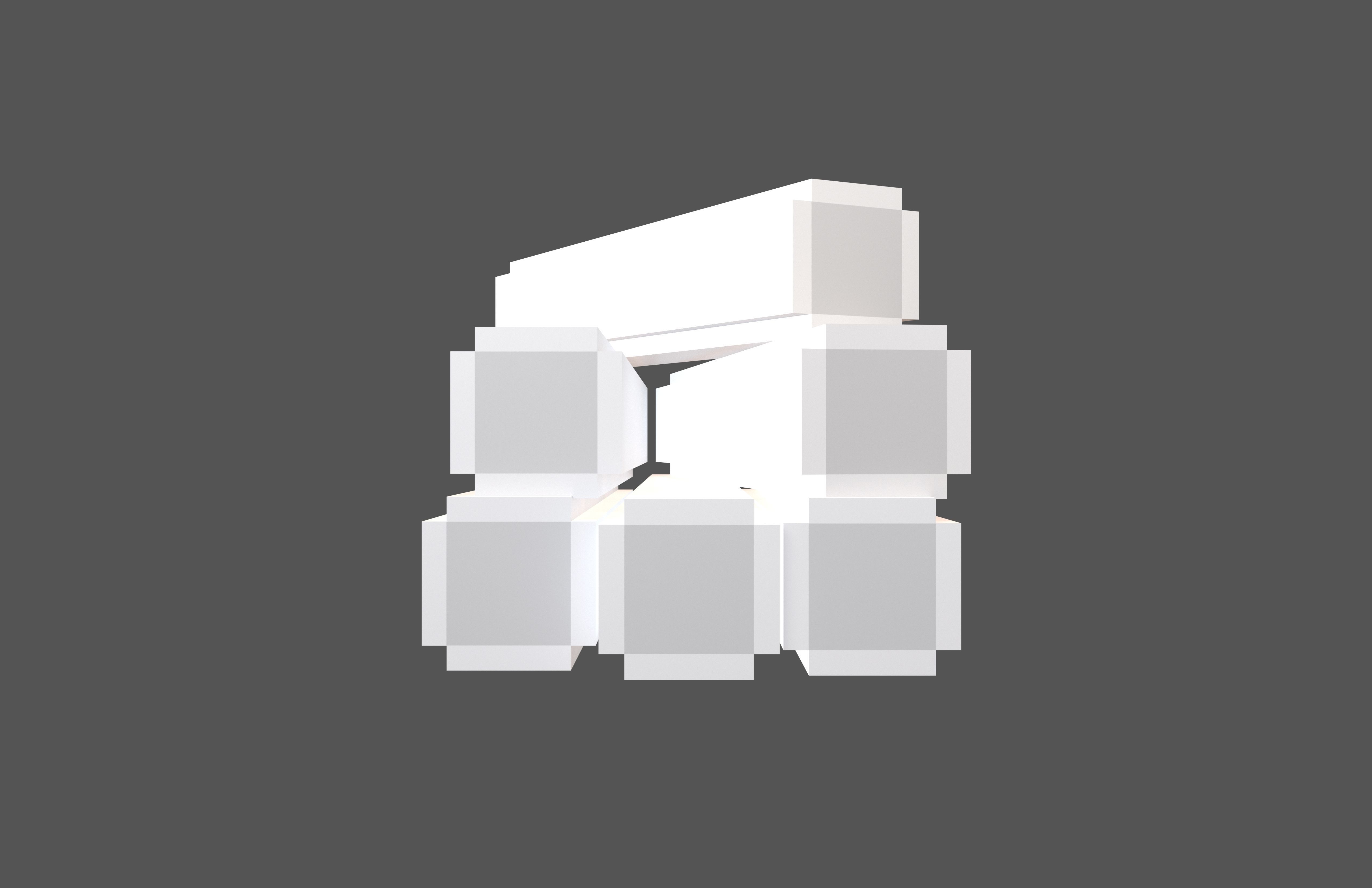 Voxel Wood Log v2 005 Low-poly 3D model_1
