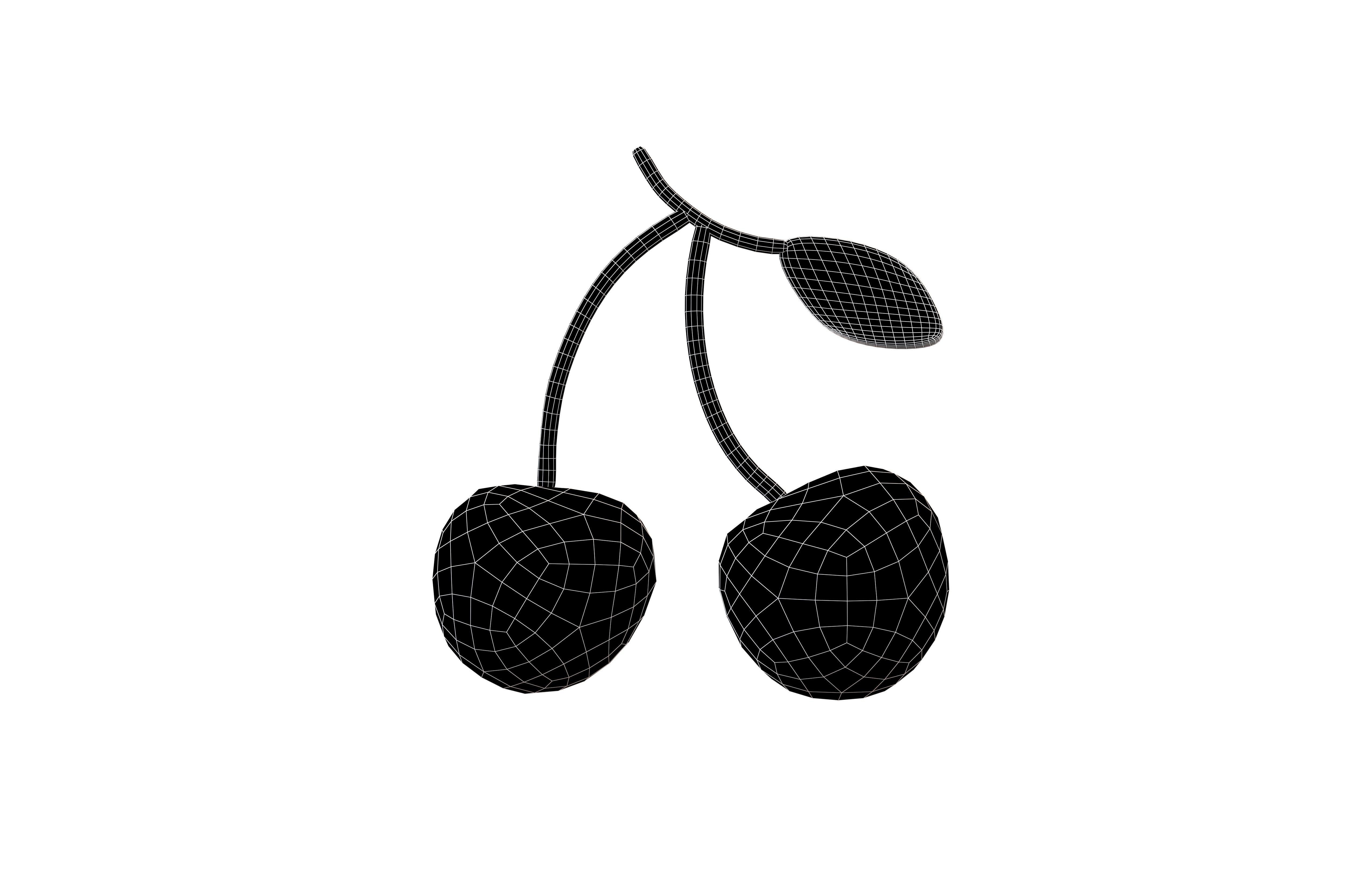 Cartoon Cherries v1 005 Low-poly 3D model_6