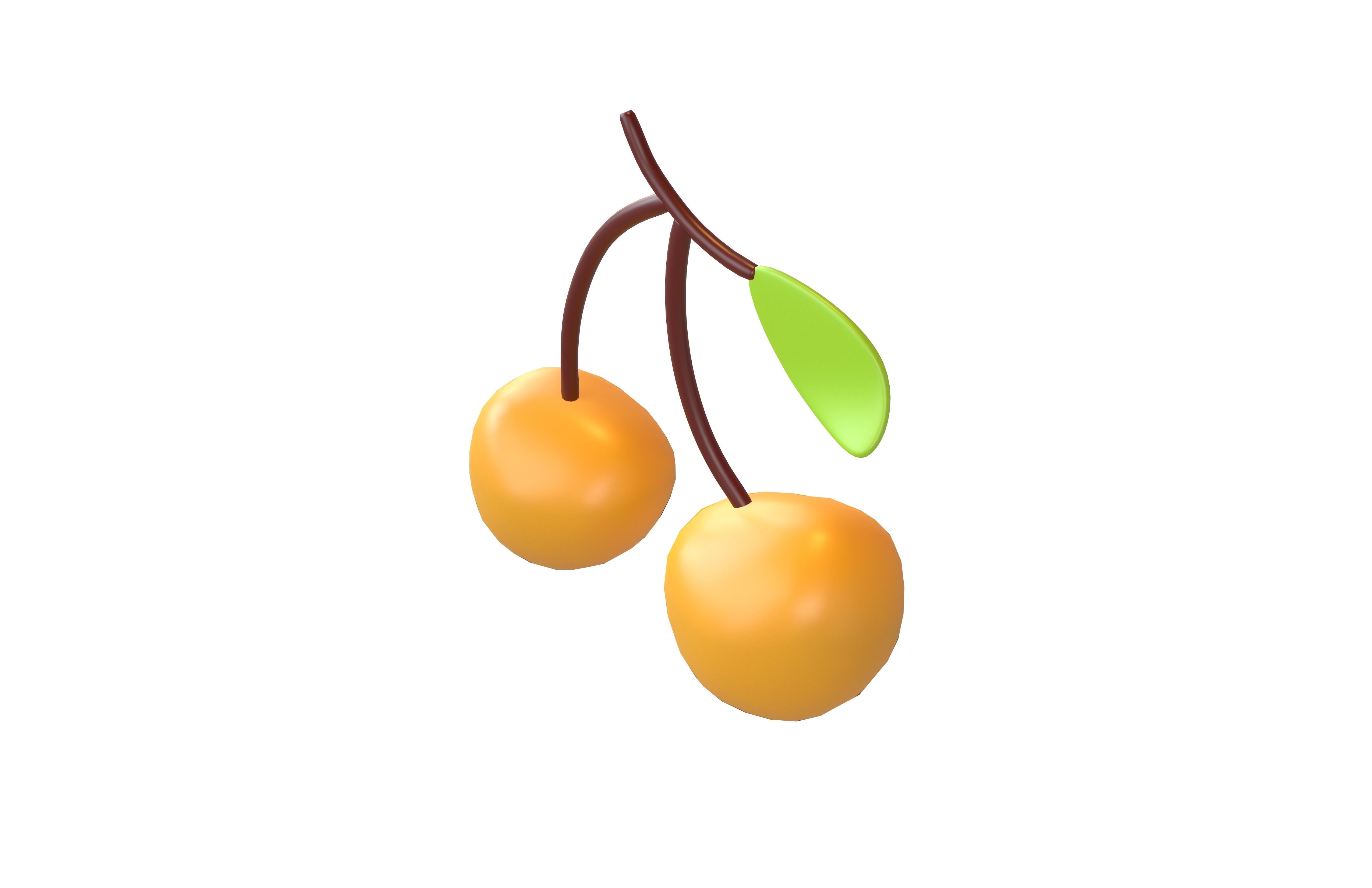 Cartoon Cherries v1 005 Low-poly 3D model_3