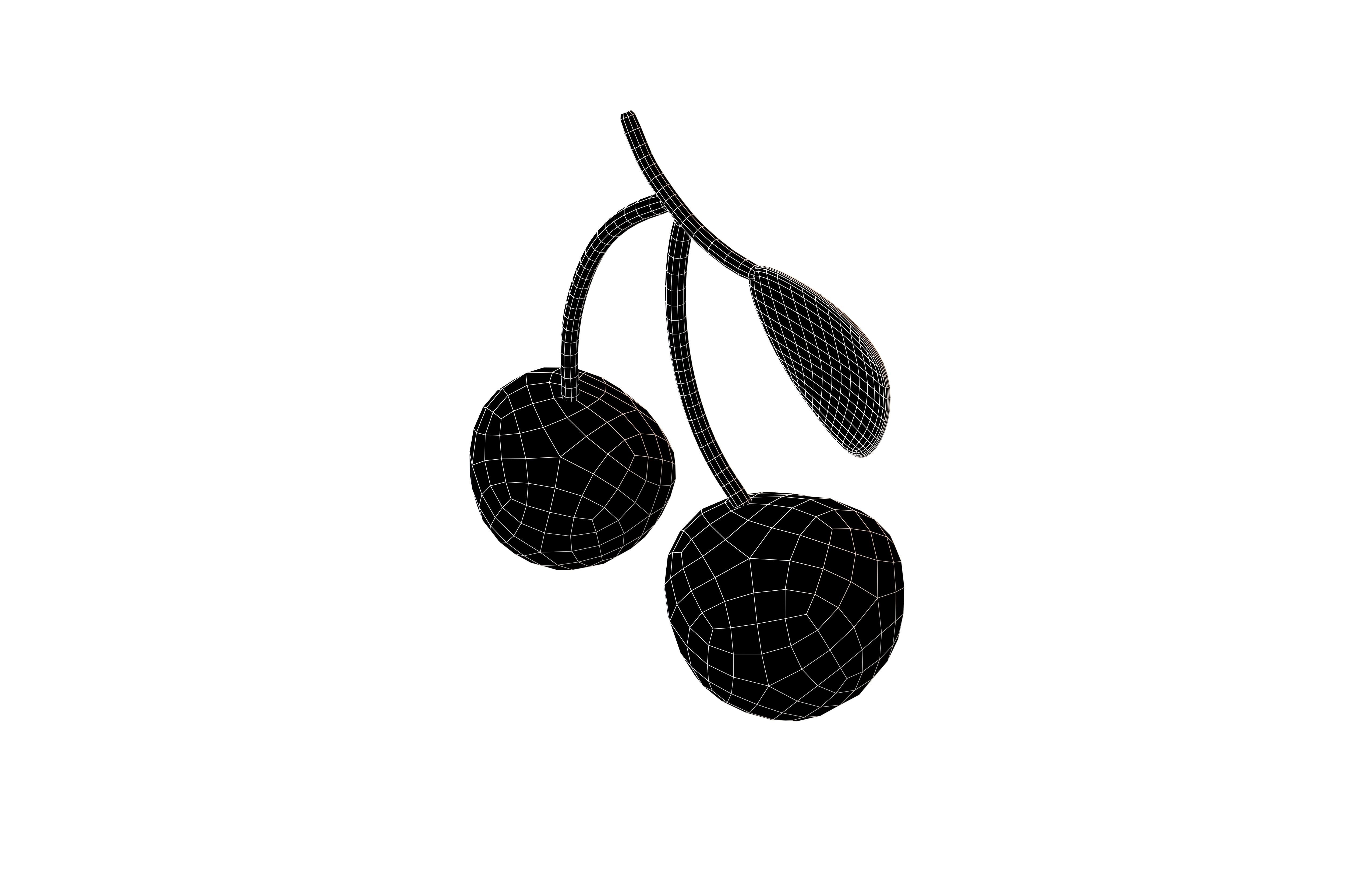 Cartoon Cherries v1 003 Low-poly 3D model_4